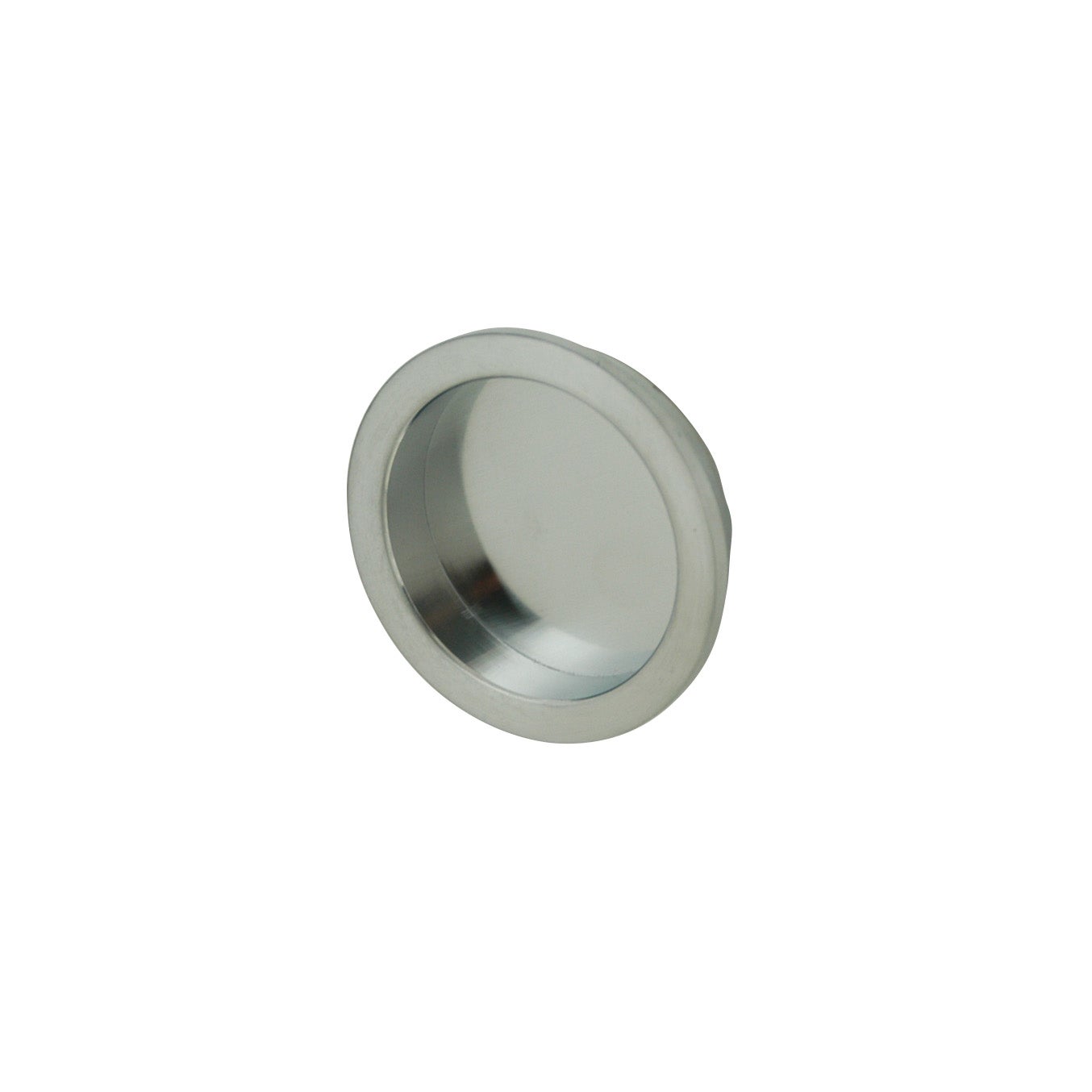 Poignée porte coulissante ronde zamak nickelé, gris - 3