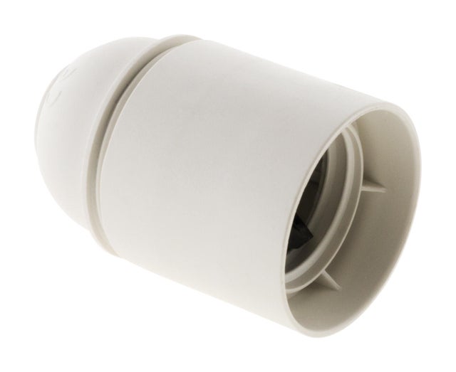 Douille E27 plastique lisse blanc HBF