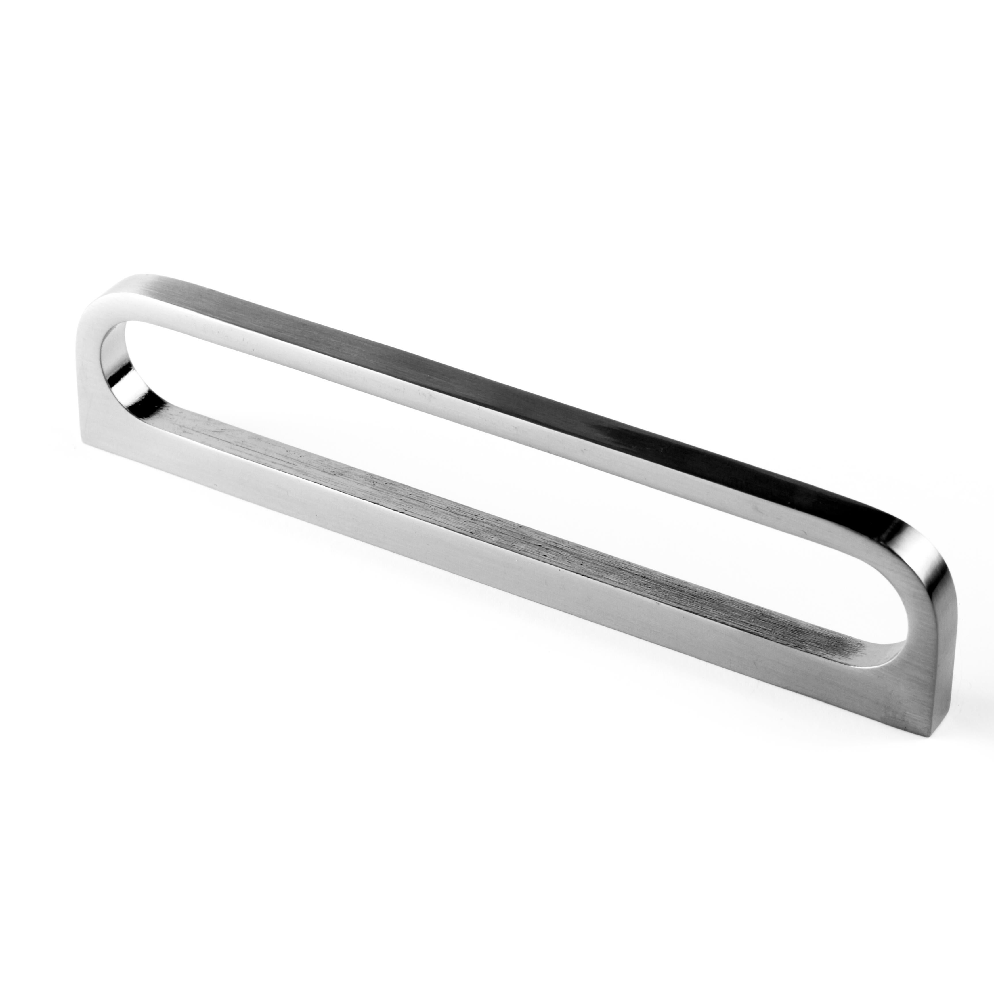 Poignée de meuble Fine, zinc argent satiné, entraxe 125 mm - 4