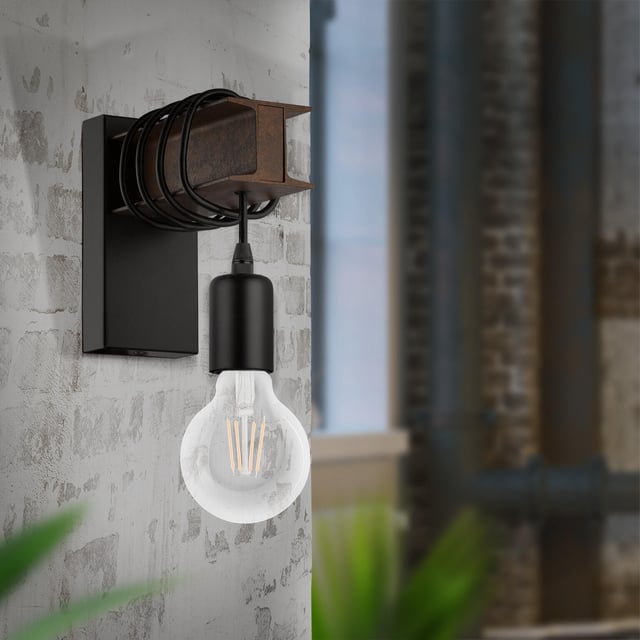 Applique industriale Medbourne nero 1X E27 EGLO