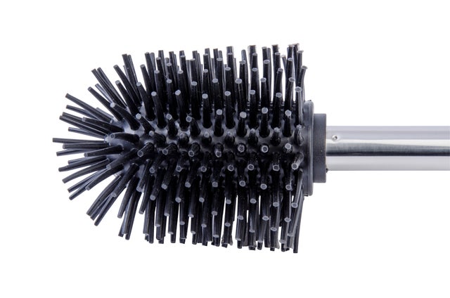 Pot avec brosse WC intégrée noir Silicone WENKO