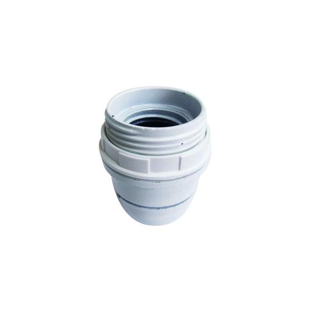 Douille 1/2 filetée E27 TIBELEC, plastique, blanc 60 W