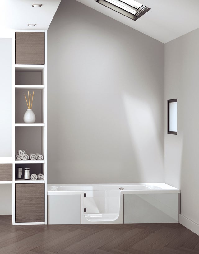 Baignoire rectangulaire L.160x l.75 cm blanc Kinedo