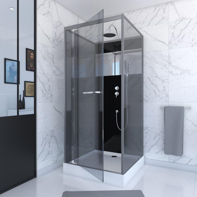 Cabine de douche carrée L.90 x l.90 cm, Reflect