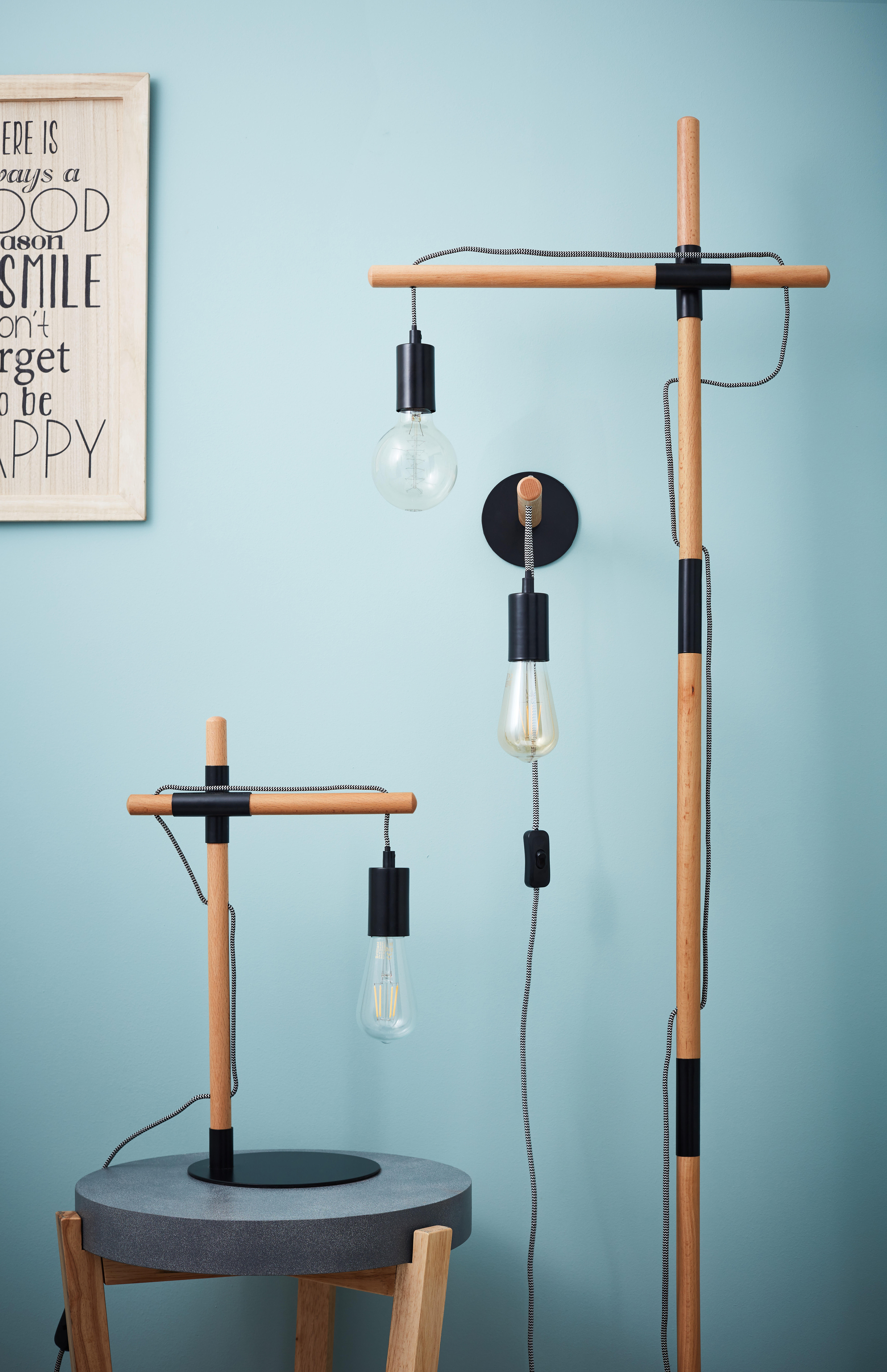 Applique E27, bois / produit sans abat-jour, marron, Jardbo, BRILLIANT - 4