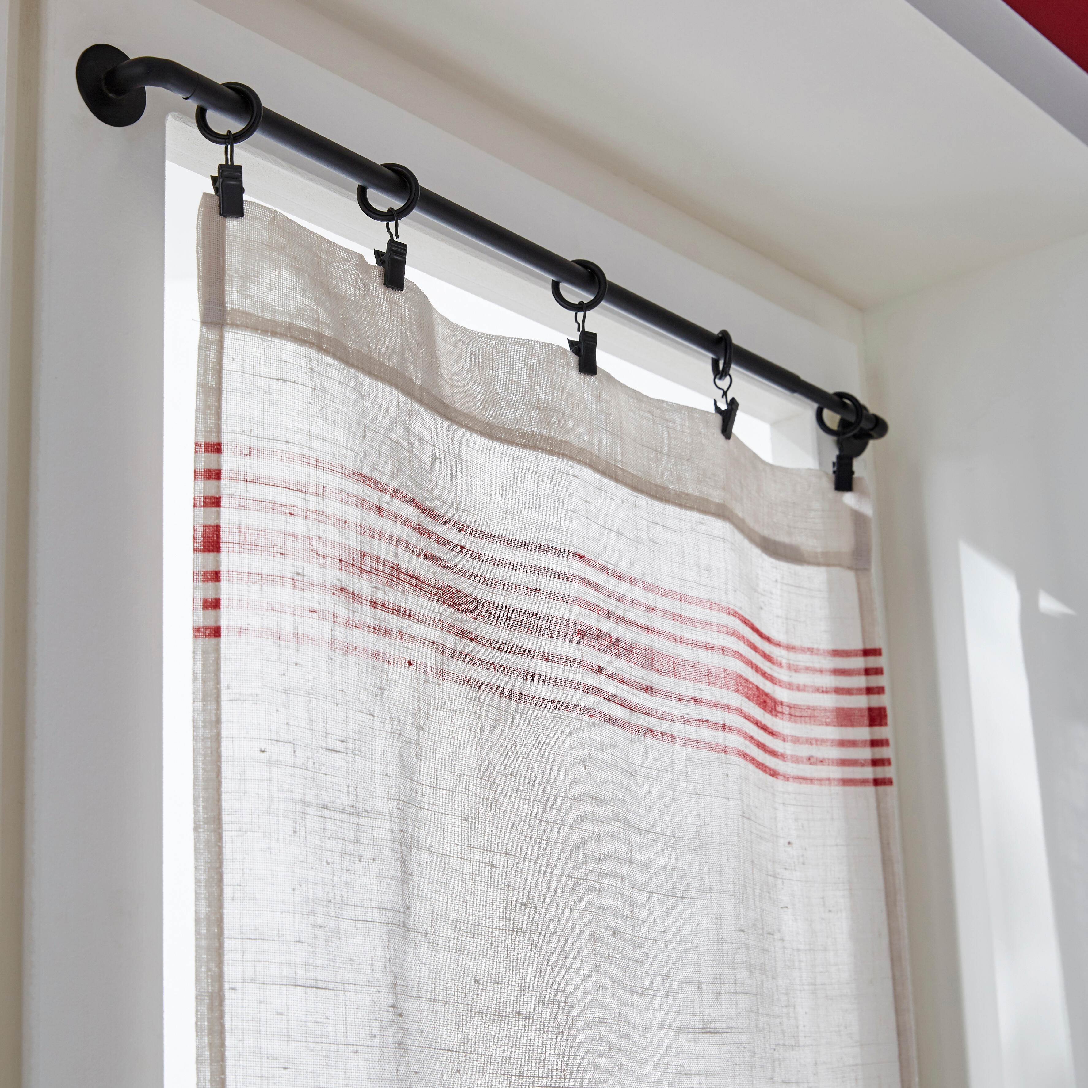 Kit de barre de vitrage noir Curve, L.40 - 70 cm, diam.10 mm, INSPIRE - 3