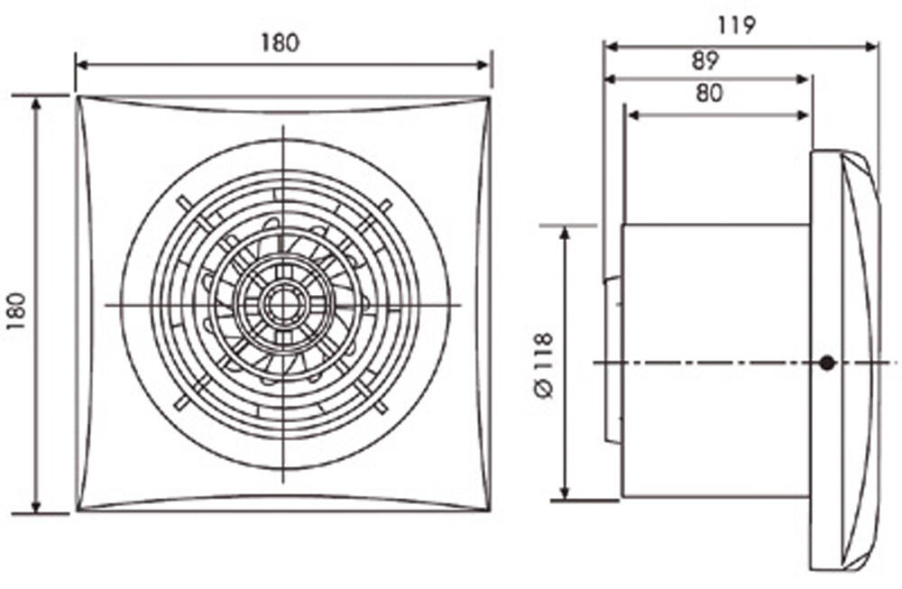 Aérateur intermittent à interrupteur S&P Silent 200 120 mm - 5