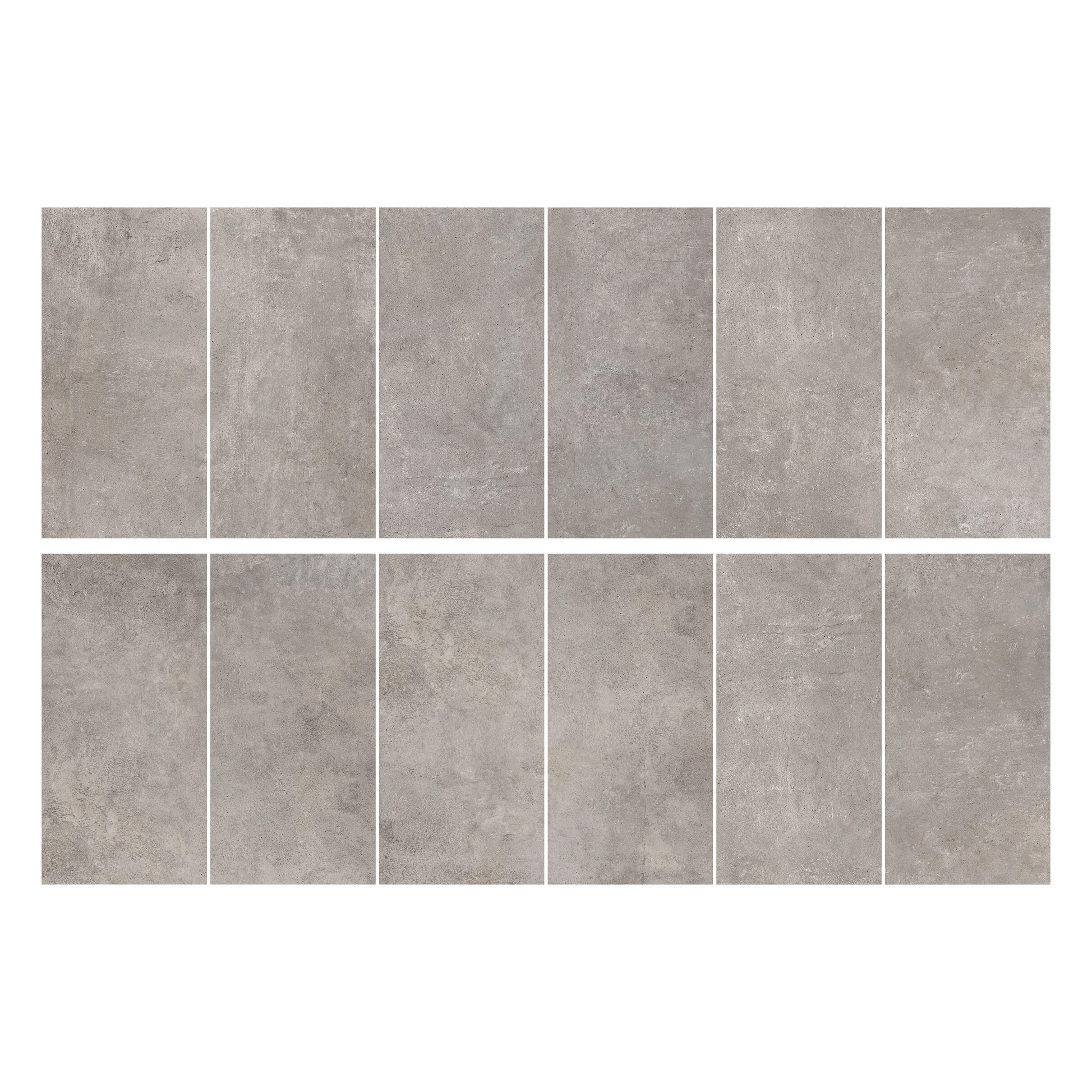 Piastrella da pavimento e rivestimento esterno 30 x 61.5 cm Sp. 9 mm Cemento Dark in gres porcellanato grigio opaco traffico medio (pei 2/5) R11 1.3 mq - 3