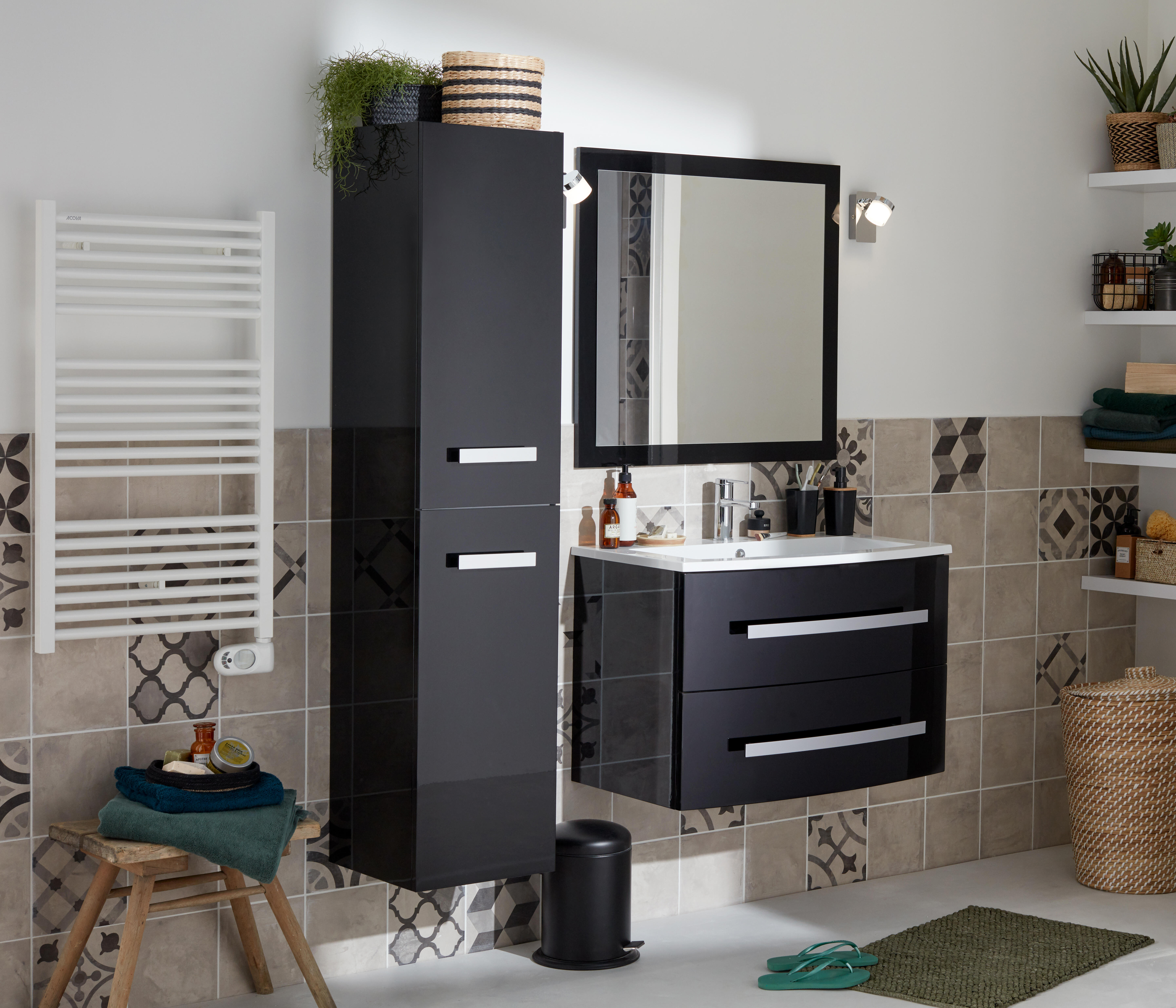 Sèche-serviettes électrique à inertie fluide ACOVA 500W, H96.8 x l50 cm Tweed bl - 2