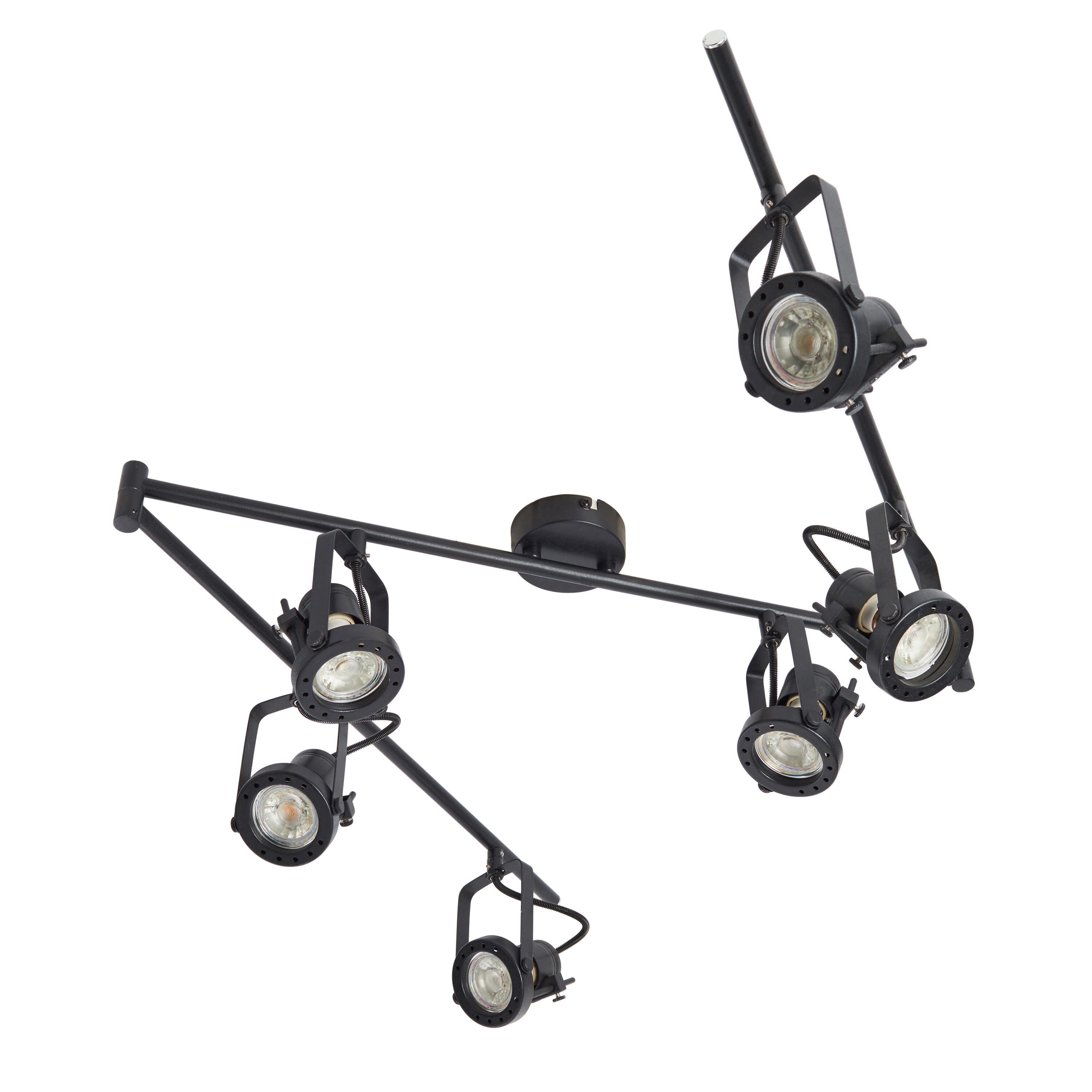 Plafonnier 6 spots Technic, produit sans abat-jour noir, GU10, INSPIRE - 5