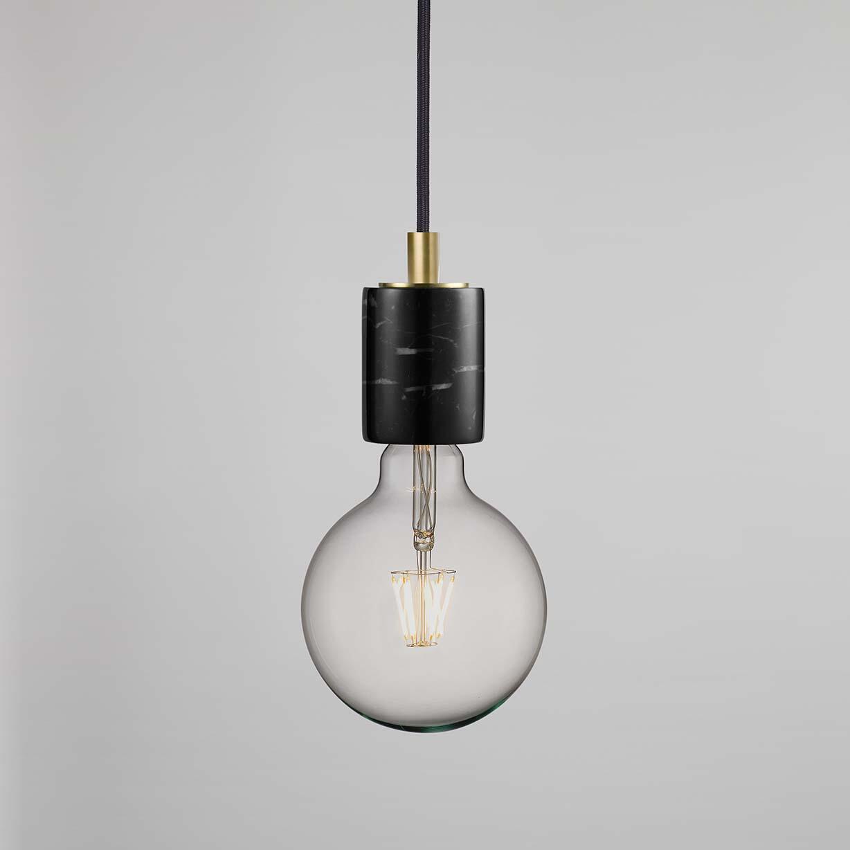 Suspension Siv, marbre, noir, Diam.6 cm, E27 - 4