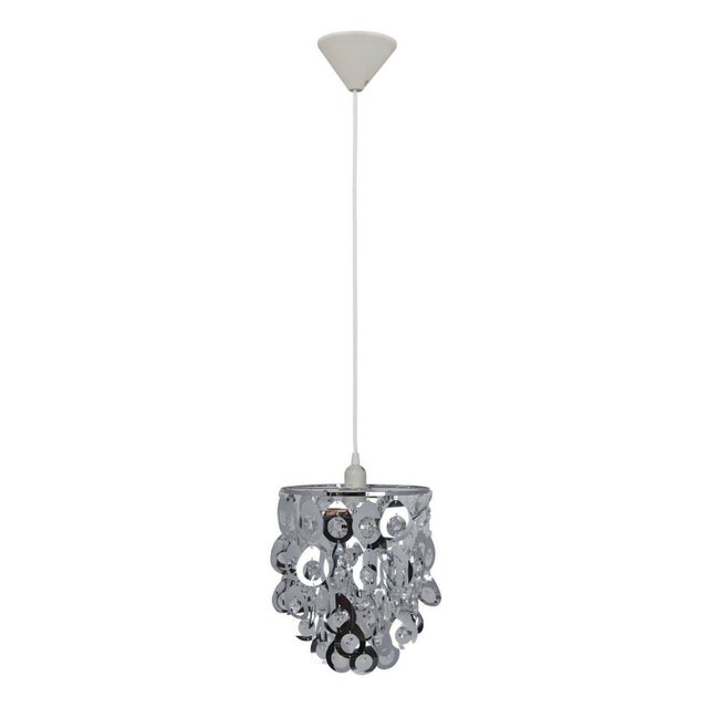 Lampadario Neoclassico Lamia bianco paralume cromo E27 Ø25cm INSPIRE