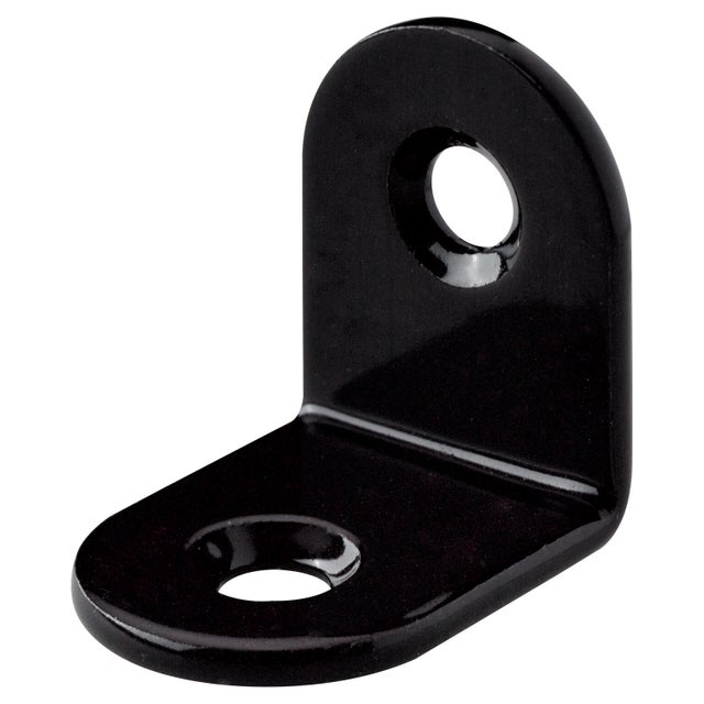 Lot de 10 équerres de chaise acier noir HETTICH, L.20 mm x l.15 mm x H.2 cm