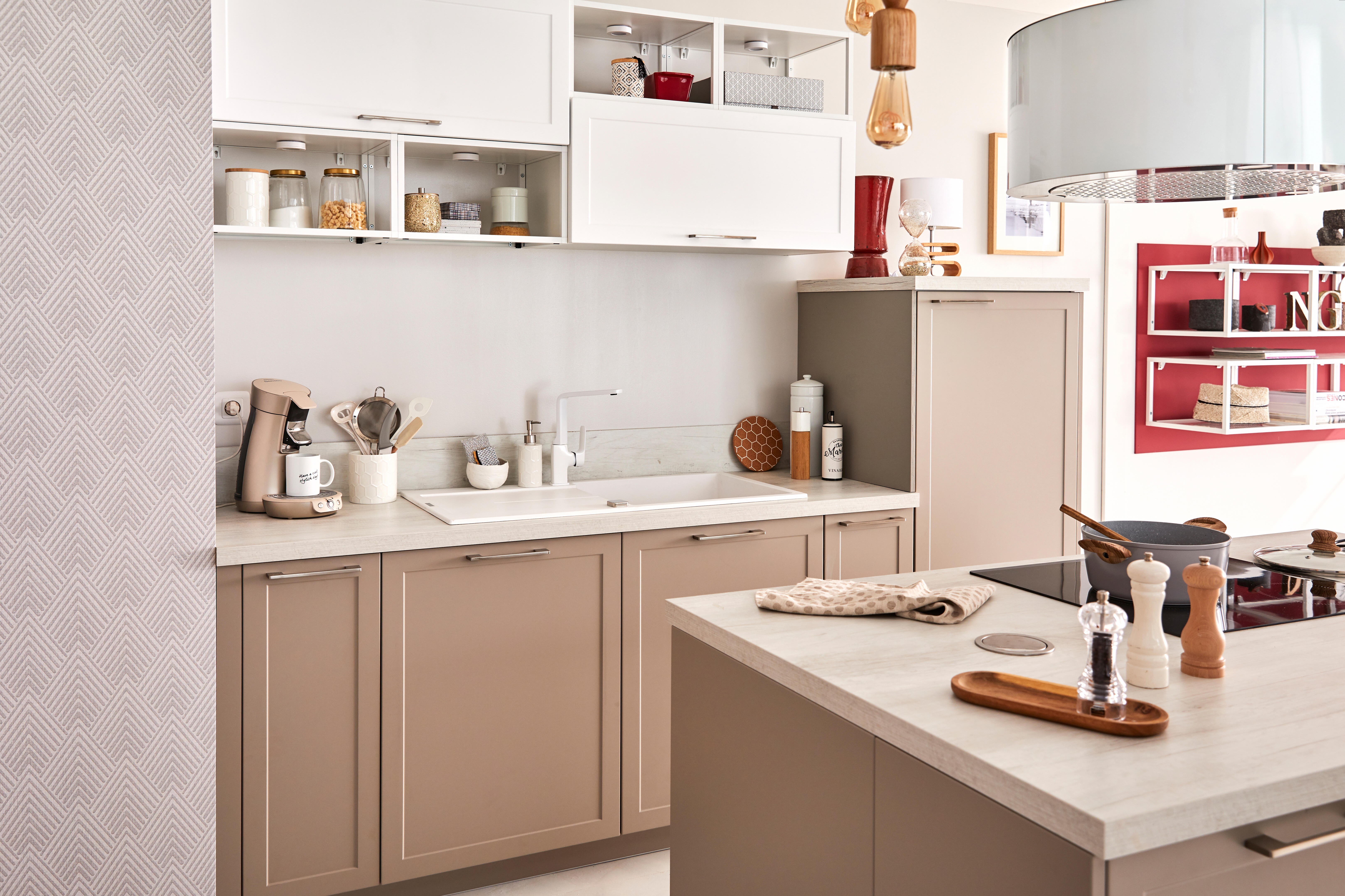 Porte de cuisine DELINIA ID Newport taupe mat H.63.7 x l.59.7 cm - 2