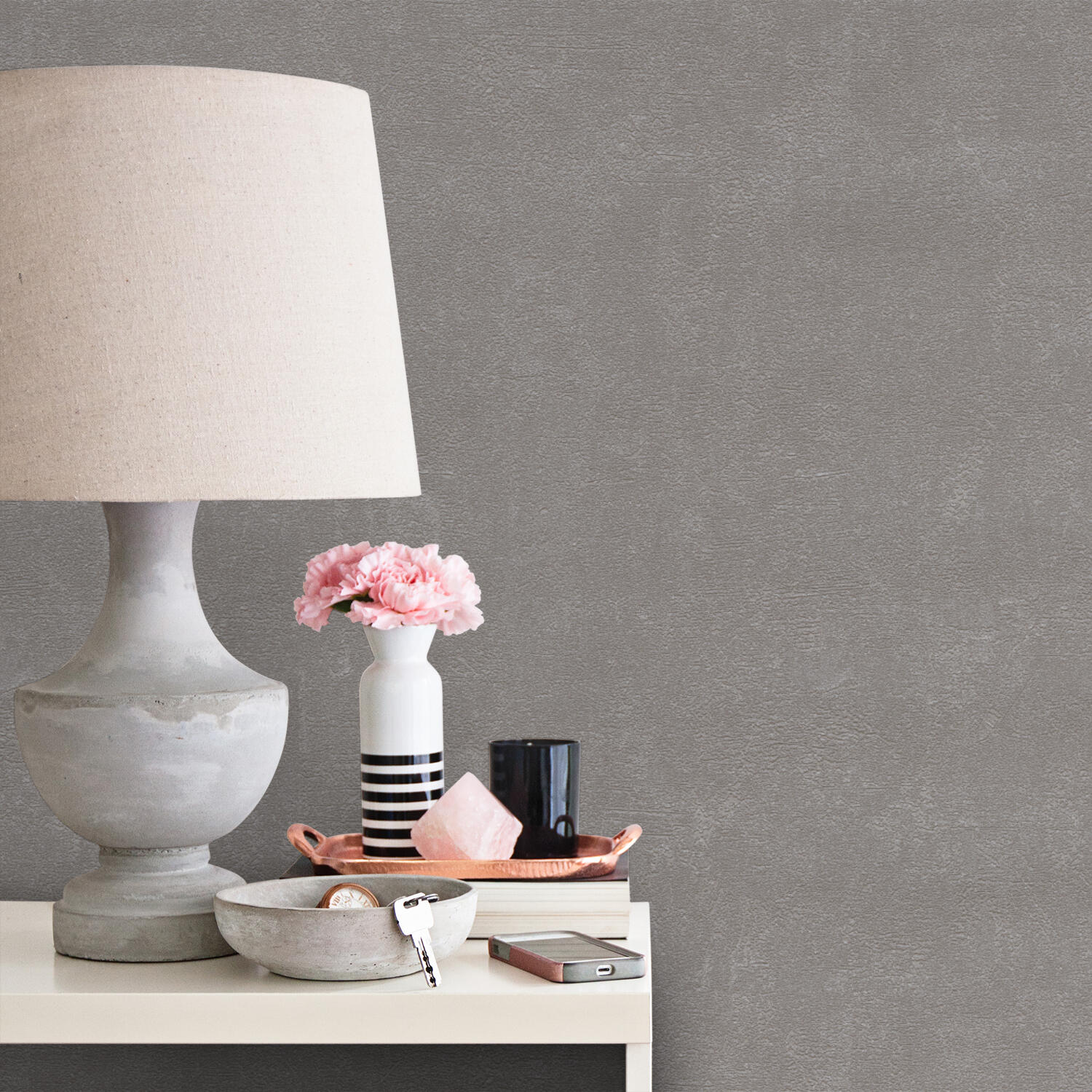 Papier peint intissé Béton métal INSPIRE gris - 3