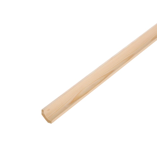 Corniche sapin moderne sans noeud, 28 x 28 mm, L.2.5 m