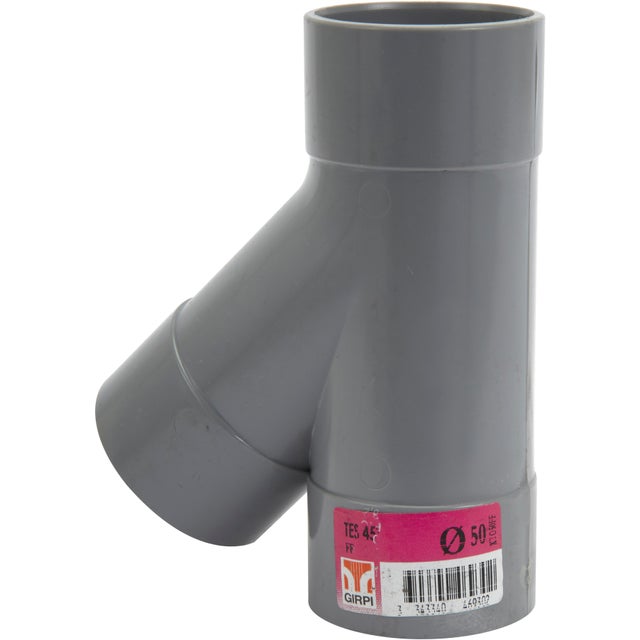 Culotte de branchement 45° en pvc à coller, femelle / femelle, D.50