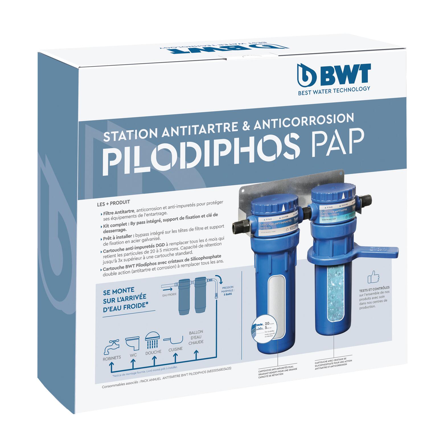 Station de filtration antitartre et anticorosion pilodiphos PAP by pass, BWT - 3