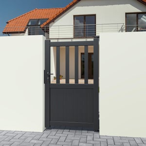 Portillon battant PRIMO Zorn, l.100 x H.140 cm, anthracite