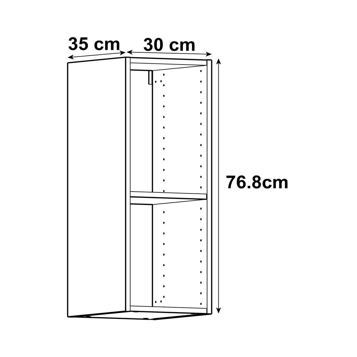 Caisson haut de cuisine DELINIA ID gris H.76.8 x l.30 x P.35 cm - 3