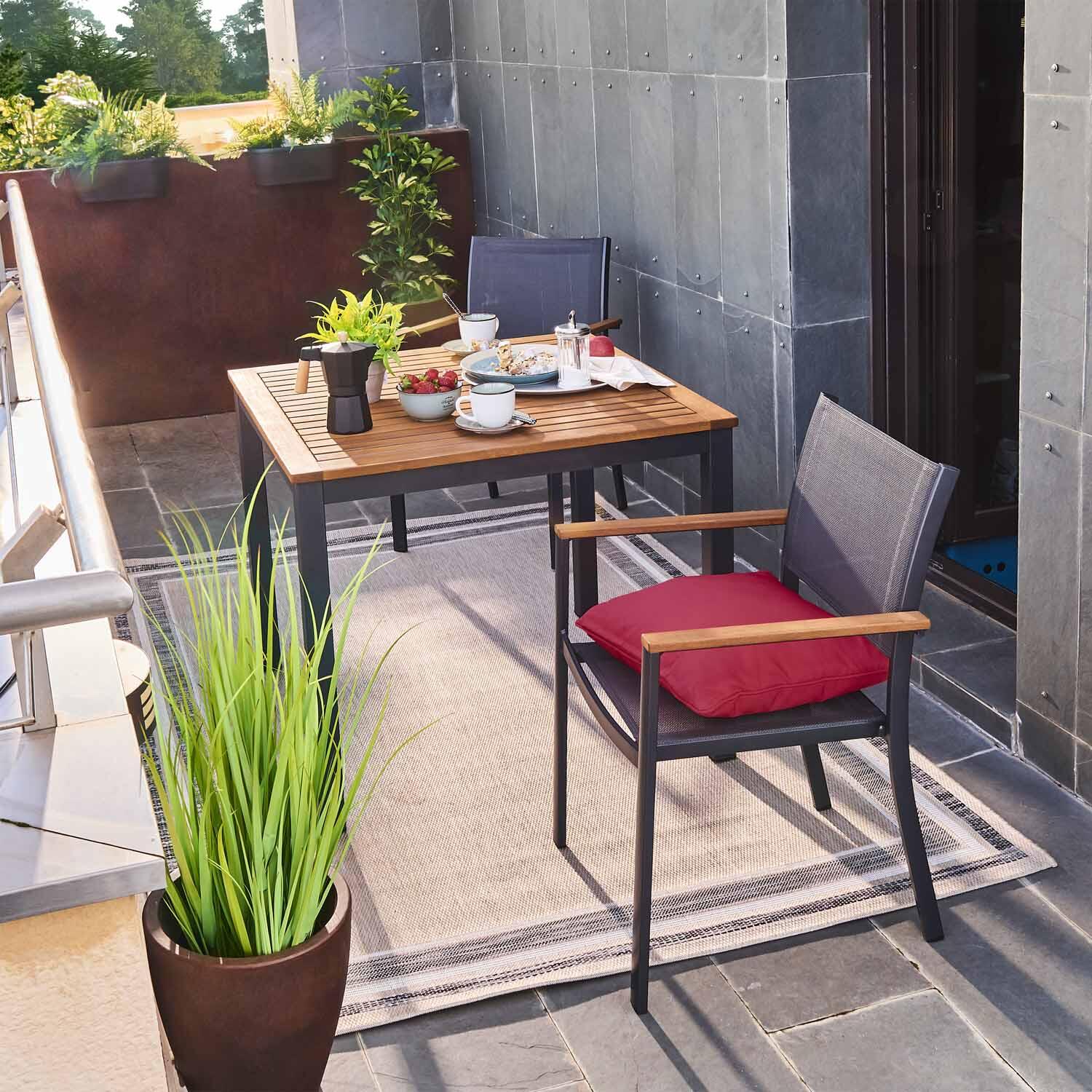 Fauteuil de jardin NATERIAL Oris en aluminium gris anthracite/bois d'eucalyptus - 3