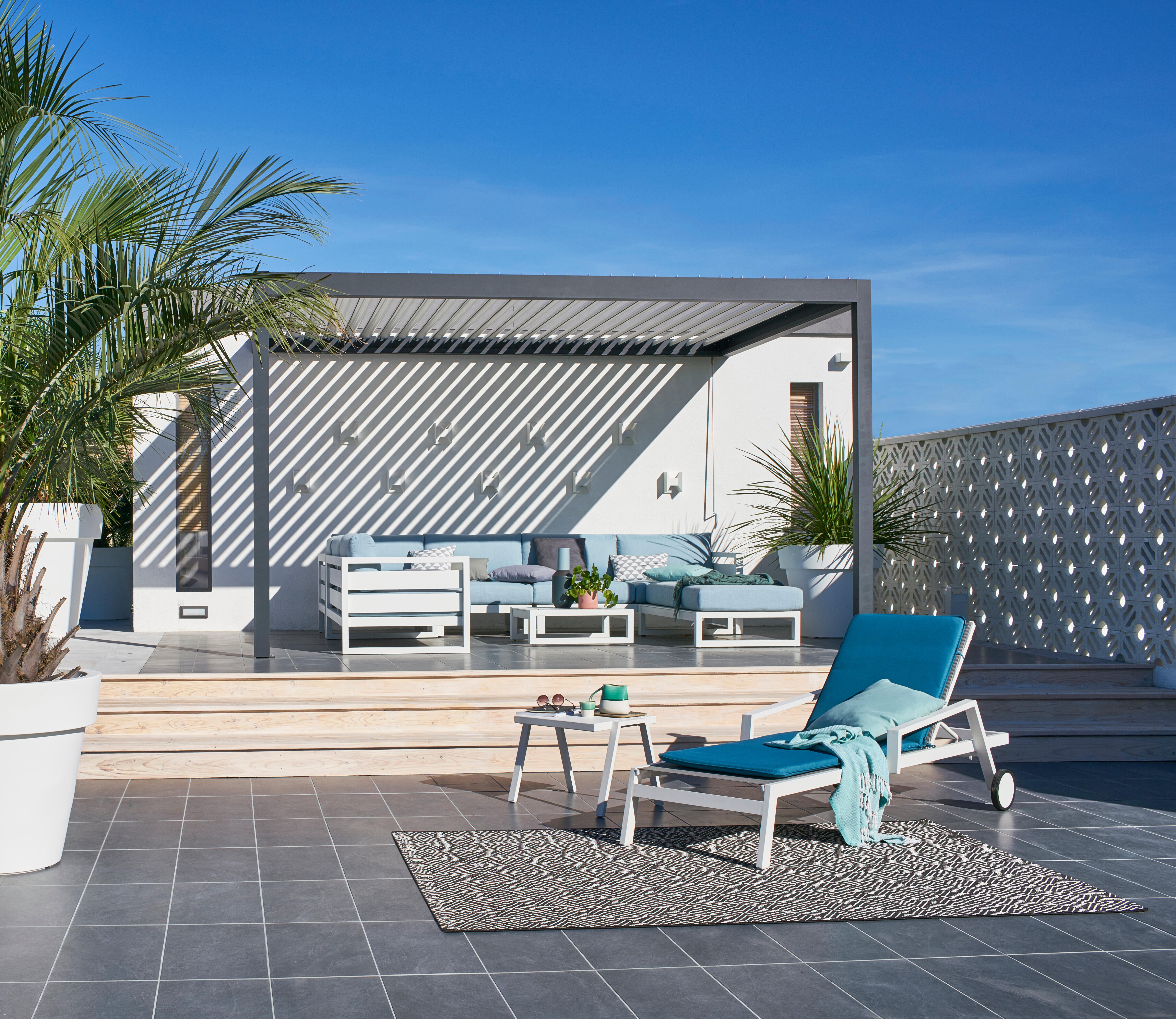 Bain de soleil en aluminium Ibiza blanc - PARIS GARDEN - 3