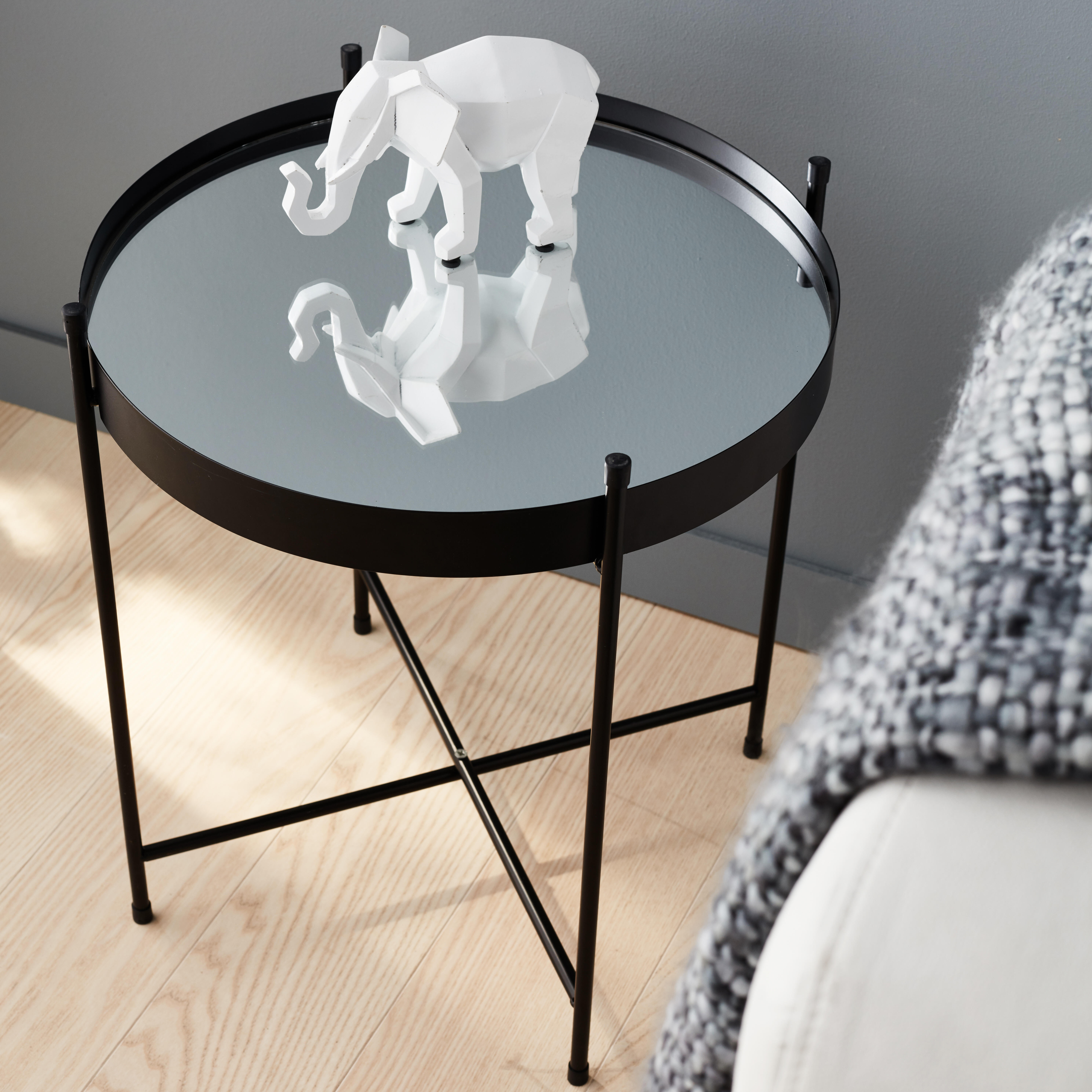 Table métal Mirror, noir l.40 x H.43 cm - 3