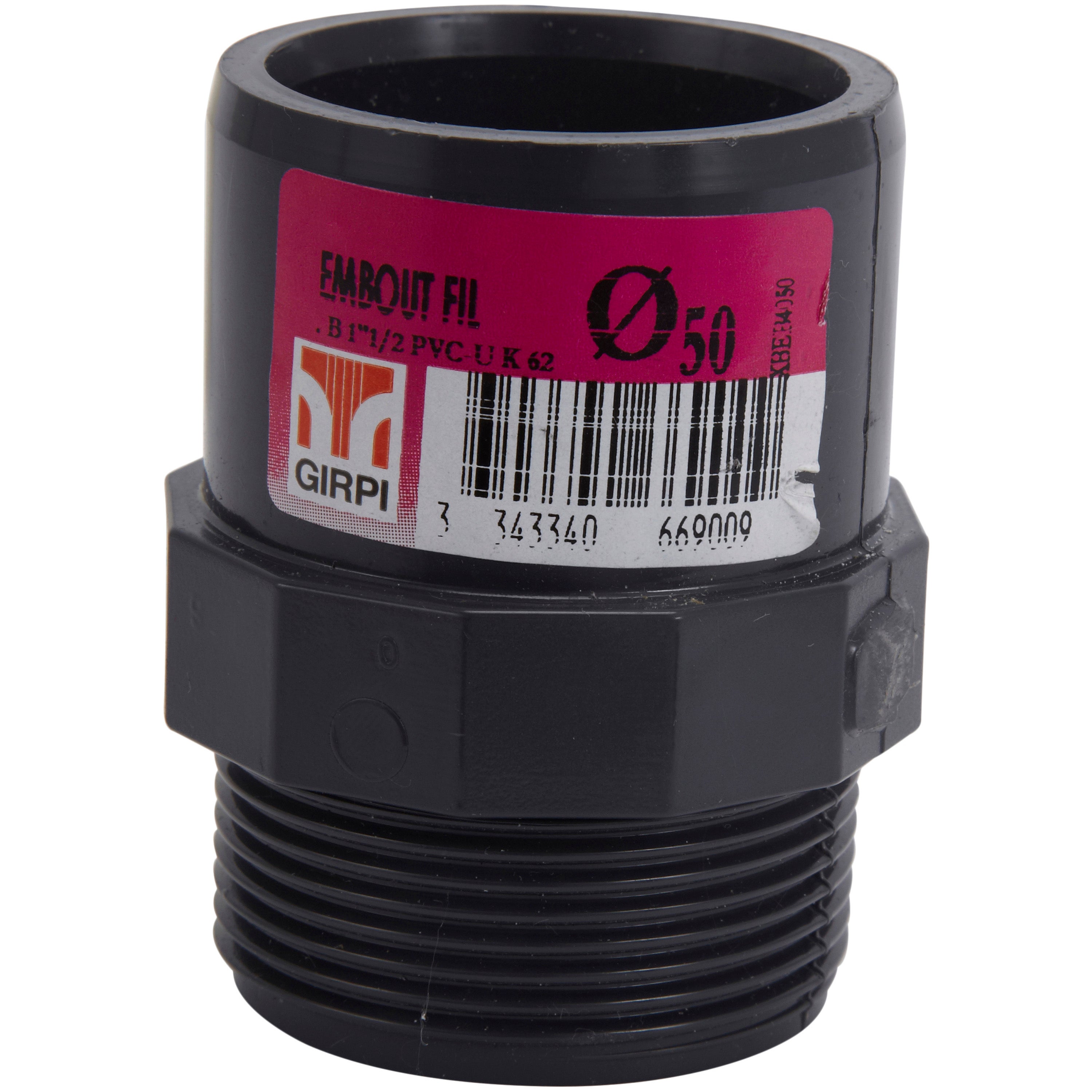 Manchon à coller M 40x49 pour tube en PVC D40 et D50 | Leroy Merlin