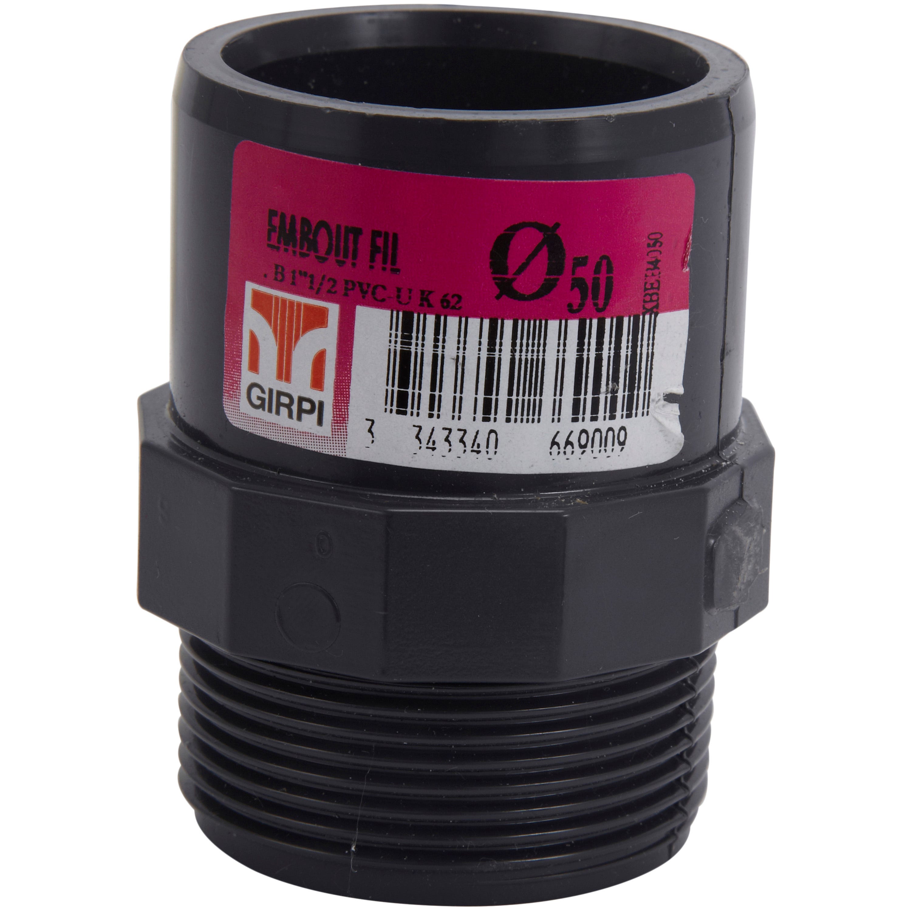 Manchon à coller M 40x49 pour tube en PVC D40 et D50 | Leroy Merlin