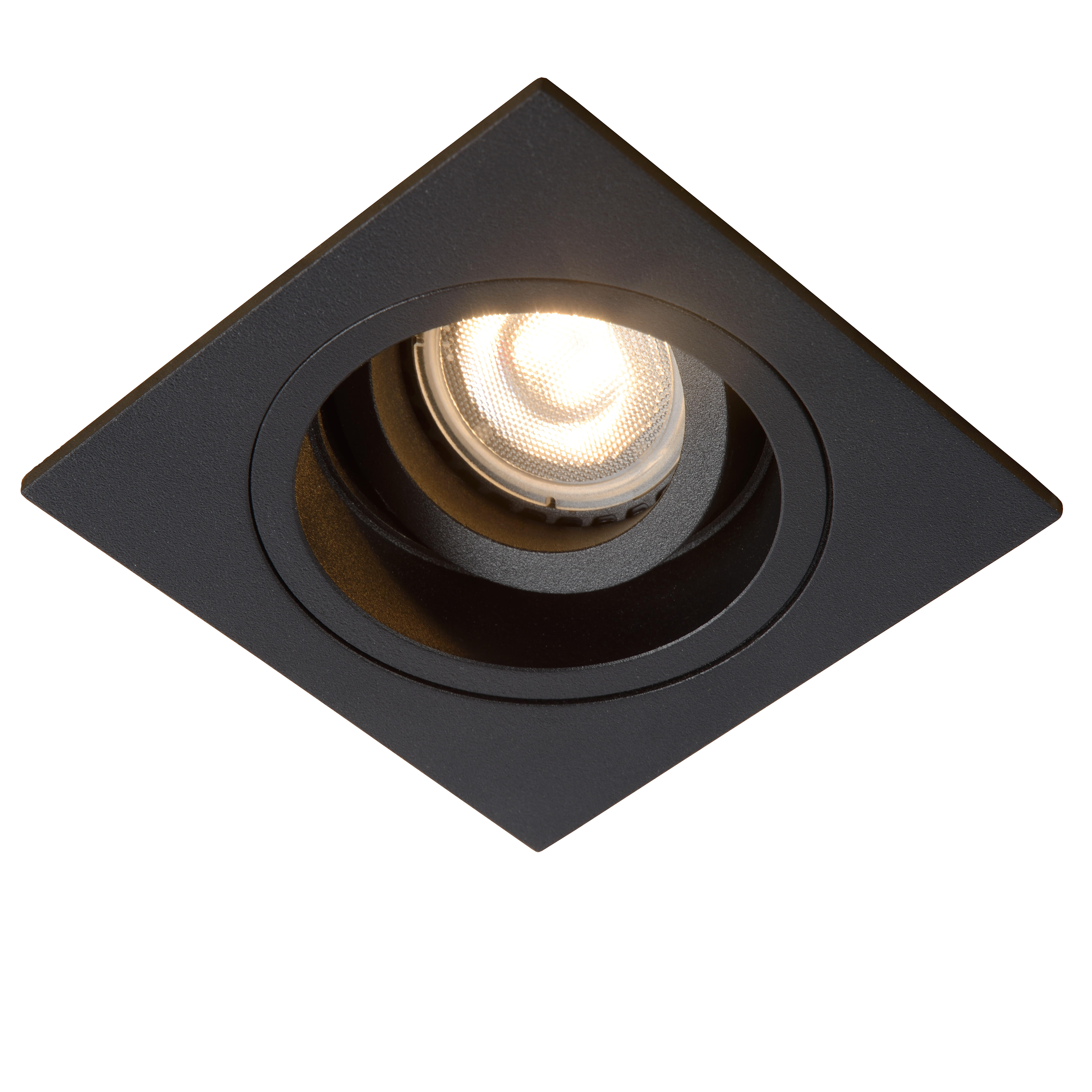 Spot individuel à encastrer Embed carré orientable sans ampoule LUCIDE gu10 noir - 2