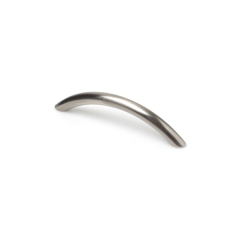 4 poignées de meuble Courbe, zamak argent brossé, entraxe 96 mm - 2