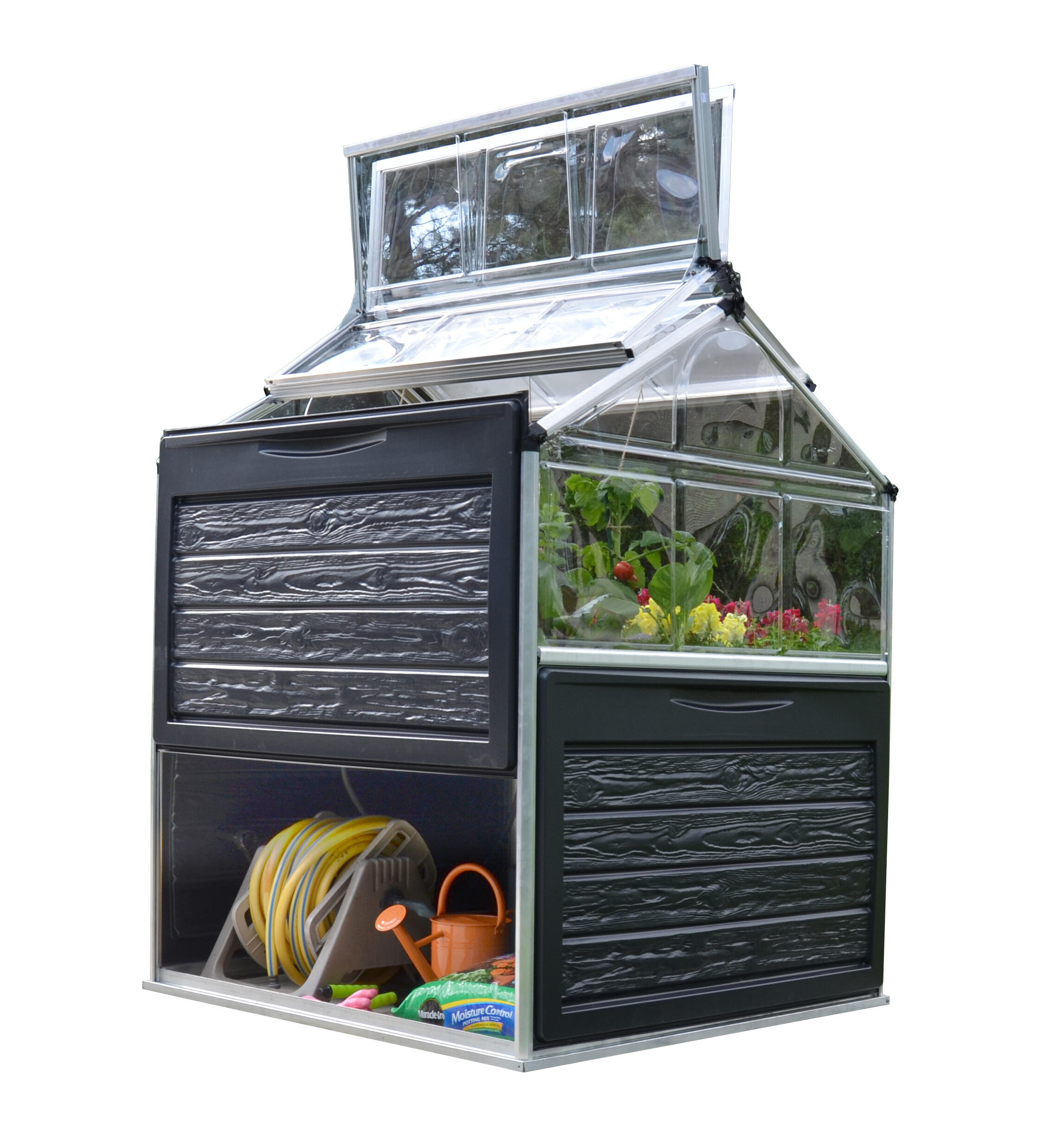 Carré potager PALRAM noir et argent L.121 x l.120 x H.148 cm - 9