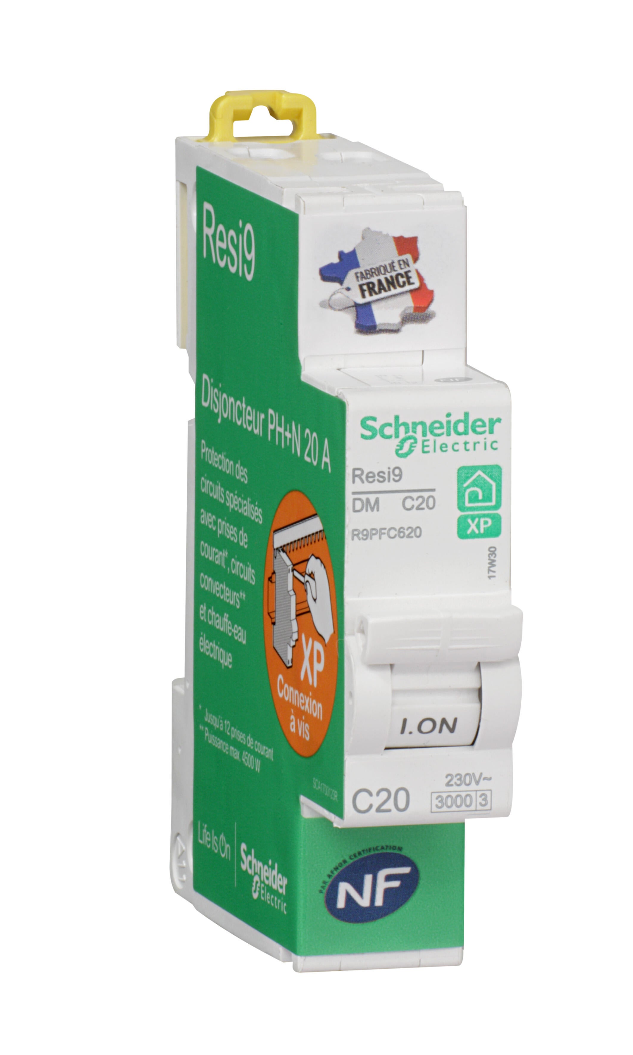 Disjoncteur modulaire 20A courbe C Resi9 XP, SCHNEIDER ELECTRIC - 12