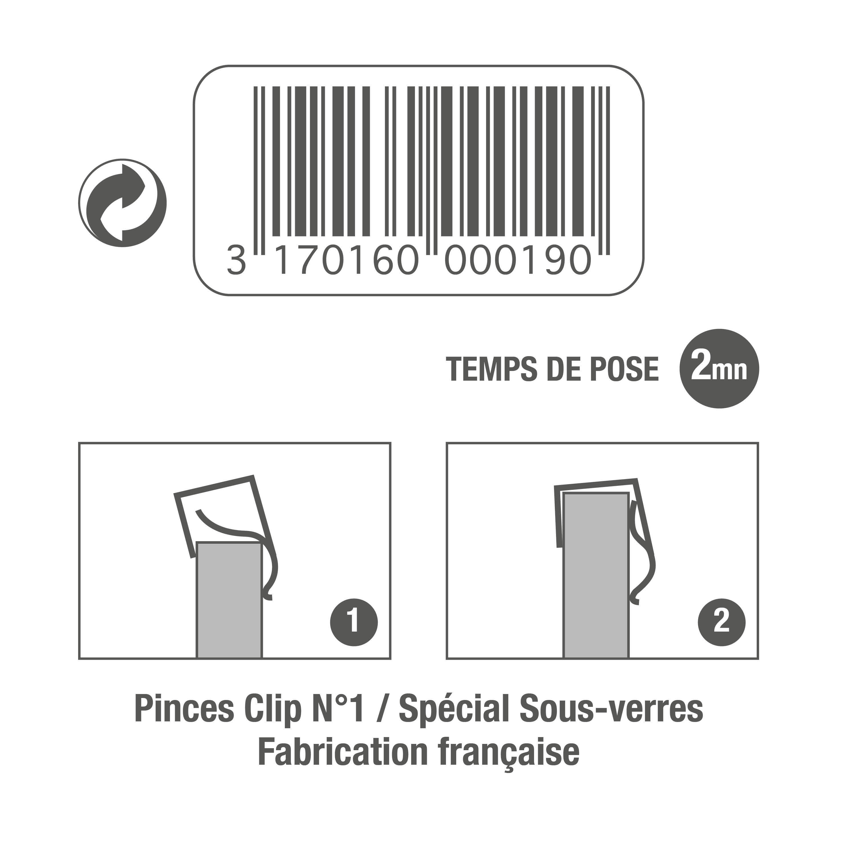 Lot de 6 pinces clip 3-6 mm LE CROCHET FRANCAIS H.20 x l.15 mm - 3