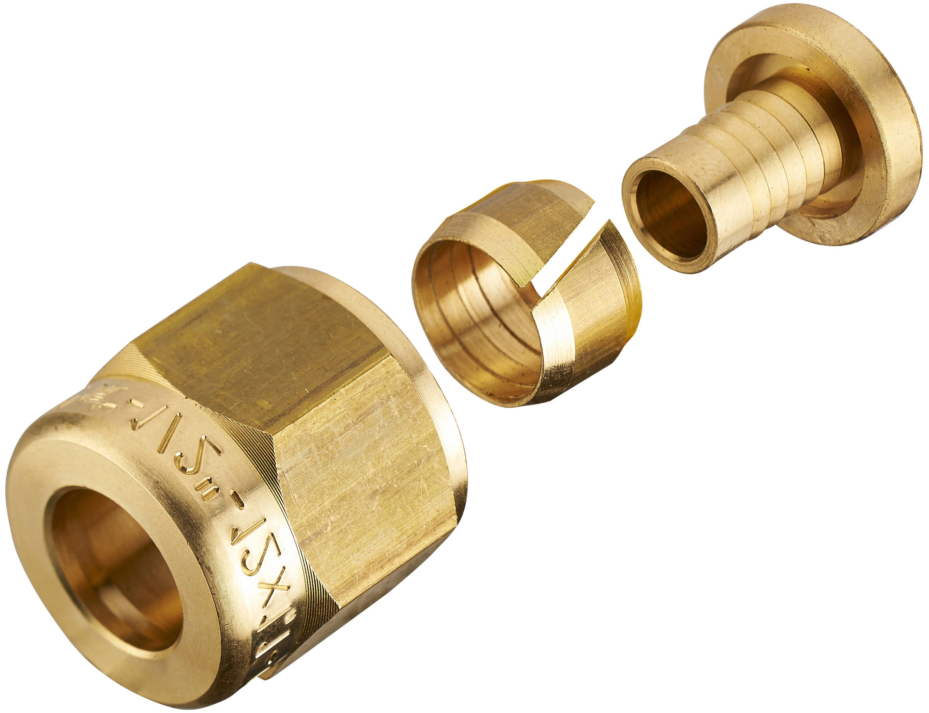 Raccord droit avec écrou libre à compression laiton F 20 x 27 pour pour tube en - 2