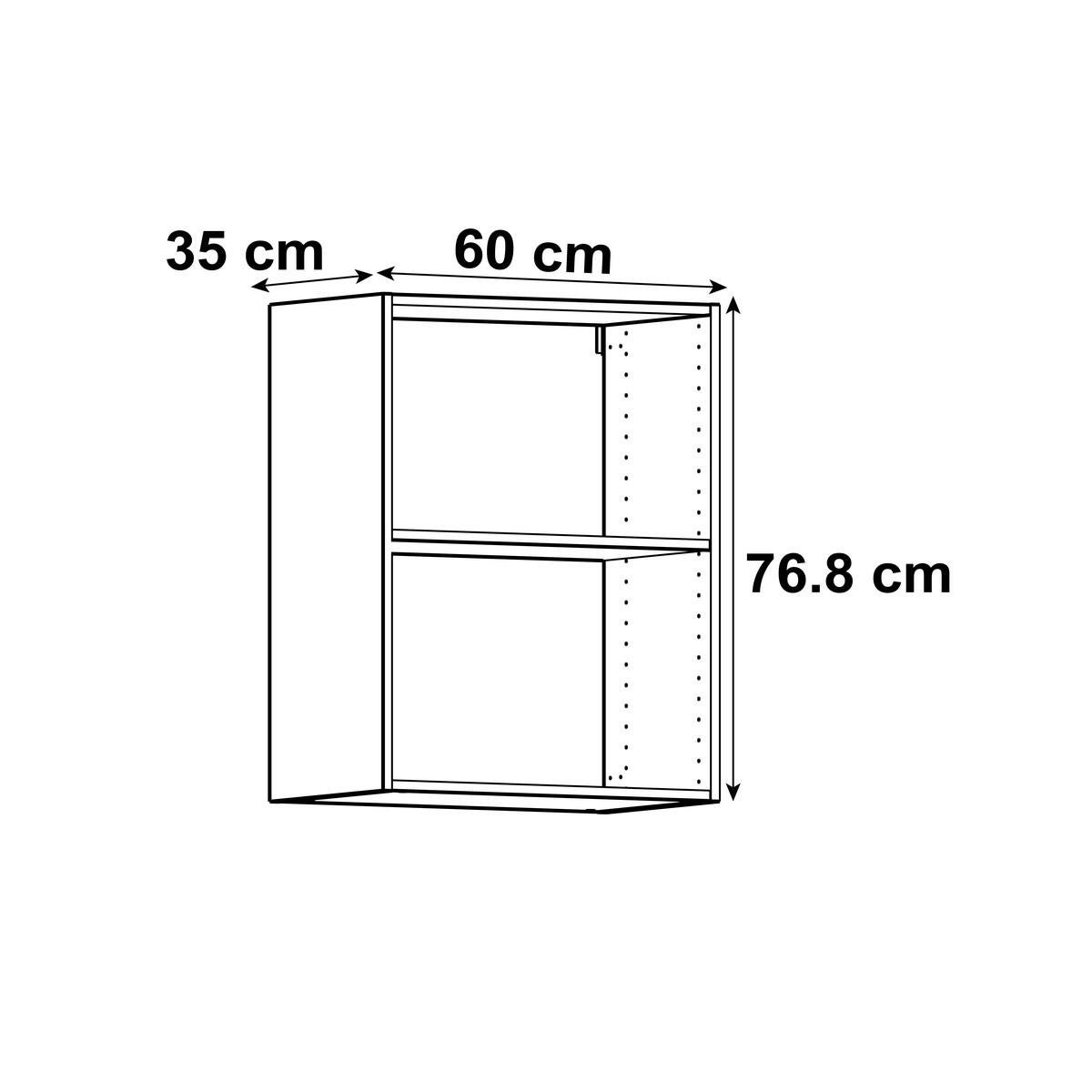 Caisson haut de cuisine DELINIA ID blanc H.76.8 x l.60 x P.35 cm - 2
