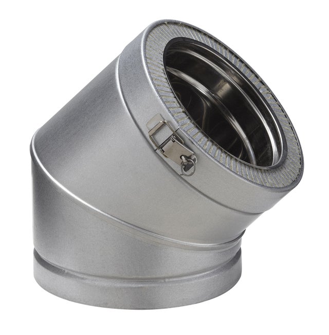 Coude pour conduit double paroi POUJOULAT, D150 mm 45° Ep.30 mm