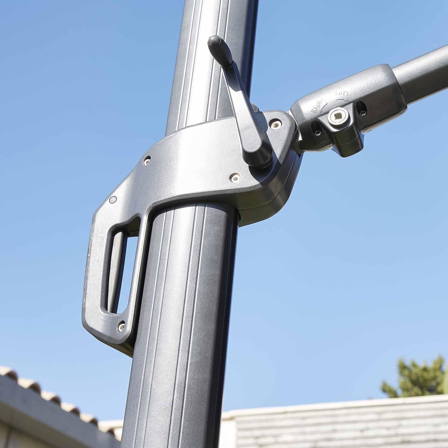 Ombrellone a palo laterale grigio Sonora NATERIAL con telo rettangolare bianco L 391 x P 282 x H 274 cm - 25