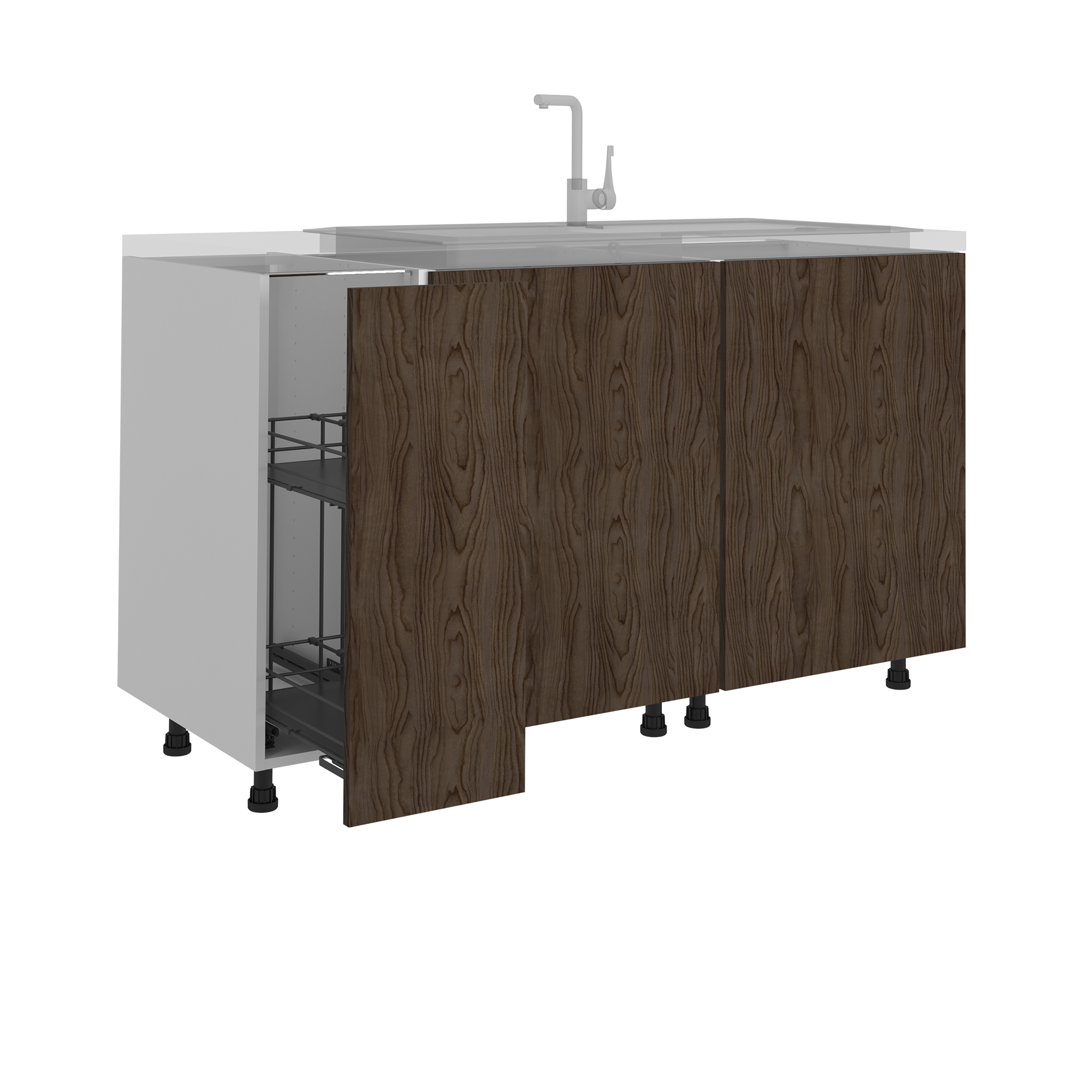 Cesto portaoggetti per mobile basso da avvitare in acciaio antracite L 26.8 x H 48.5 x P 46.5 cm - 5