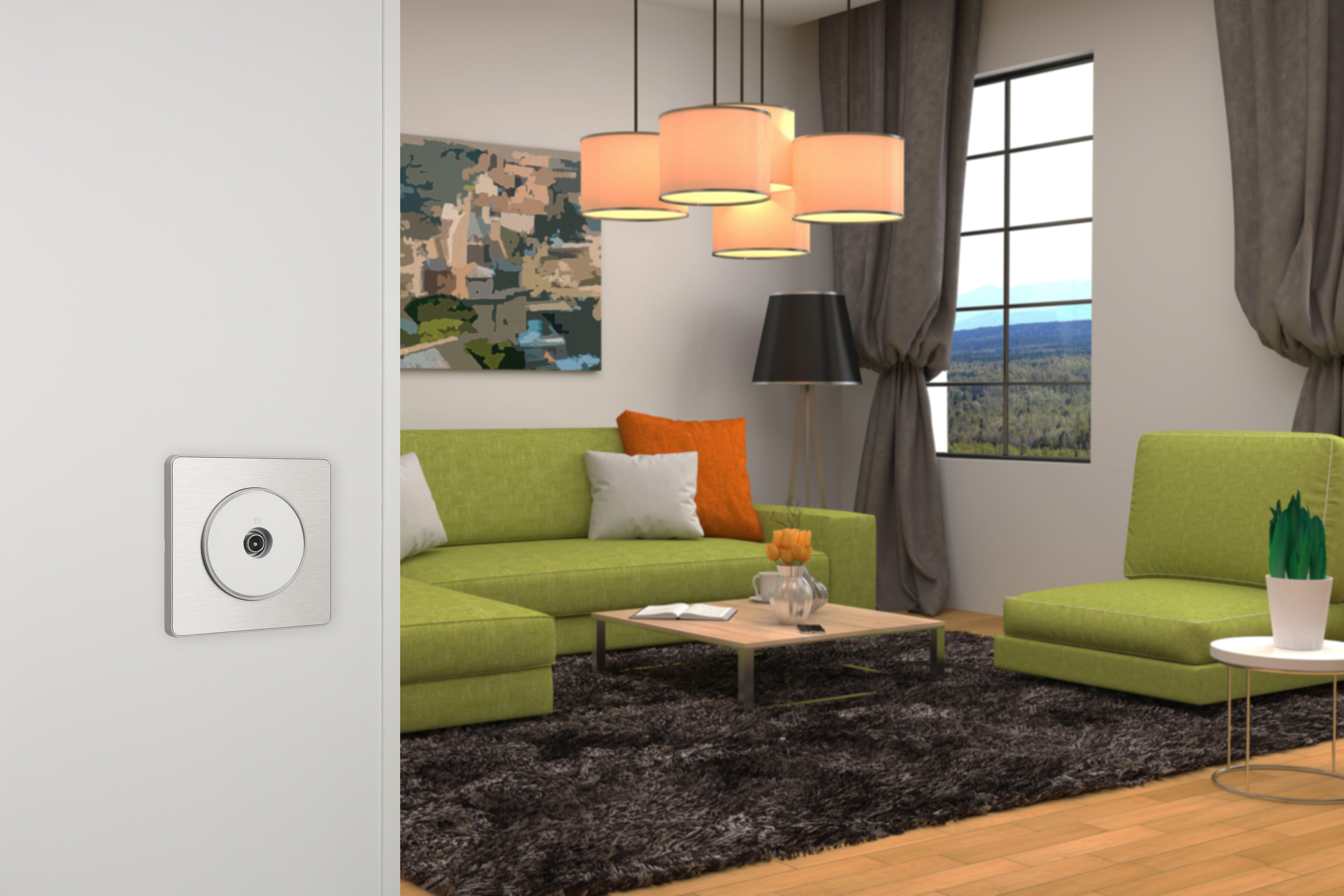 Prise tv à assembler Odace, SCHNEIDER ELECTRIC, aluminium - 4