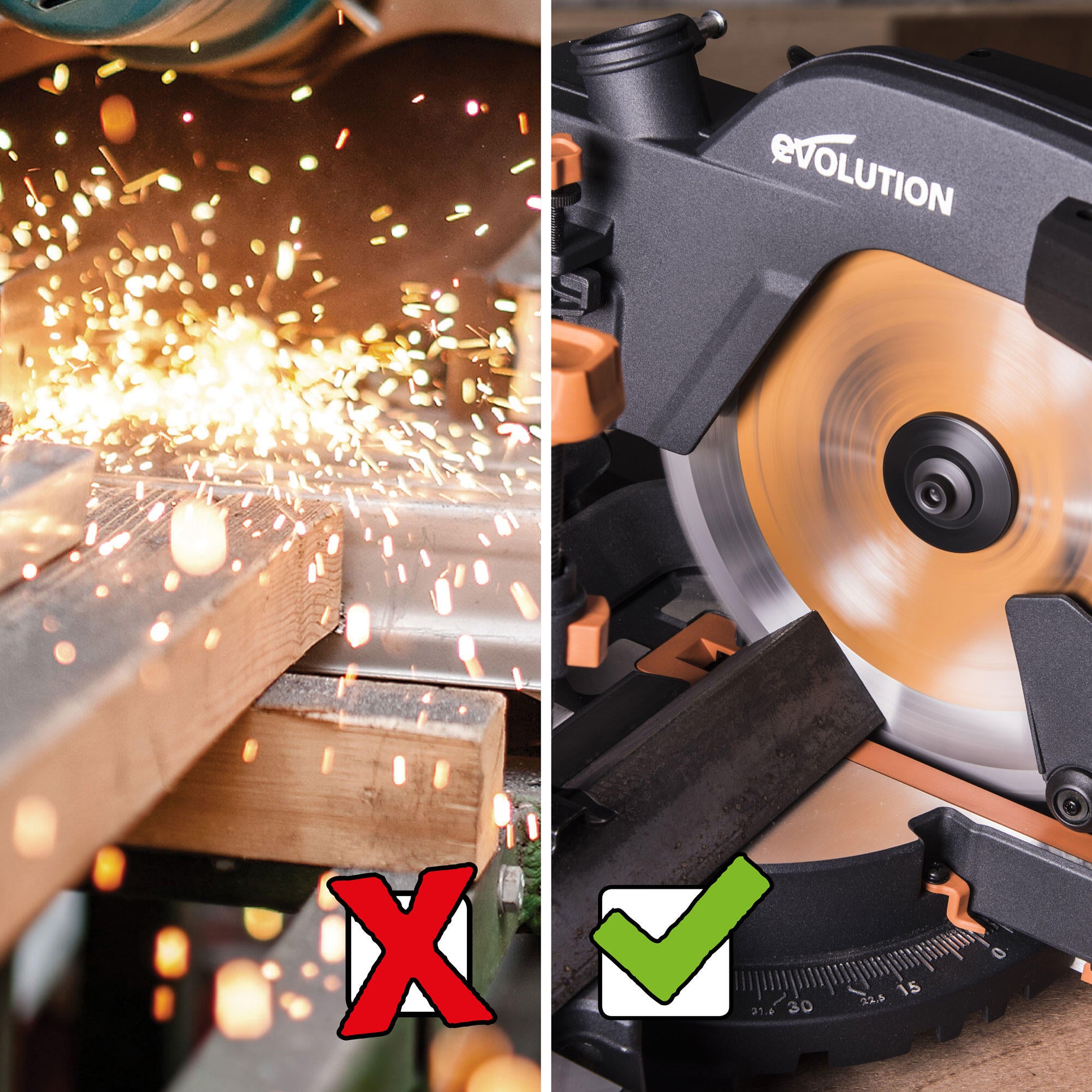 Scie à onglet et scie sur table EVOLUTION R255SMS+, 255 mm, 2000 W - 7