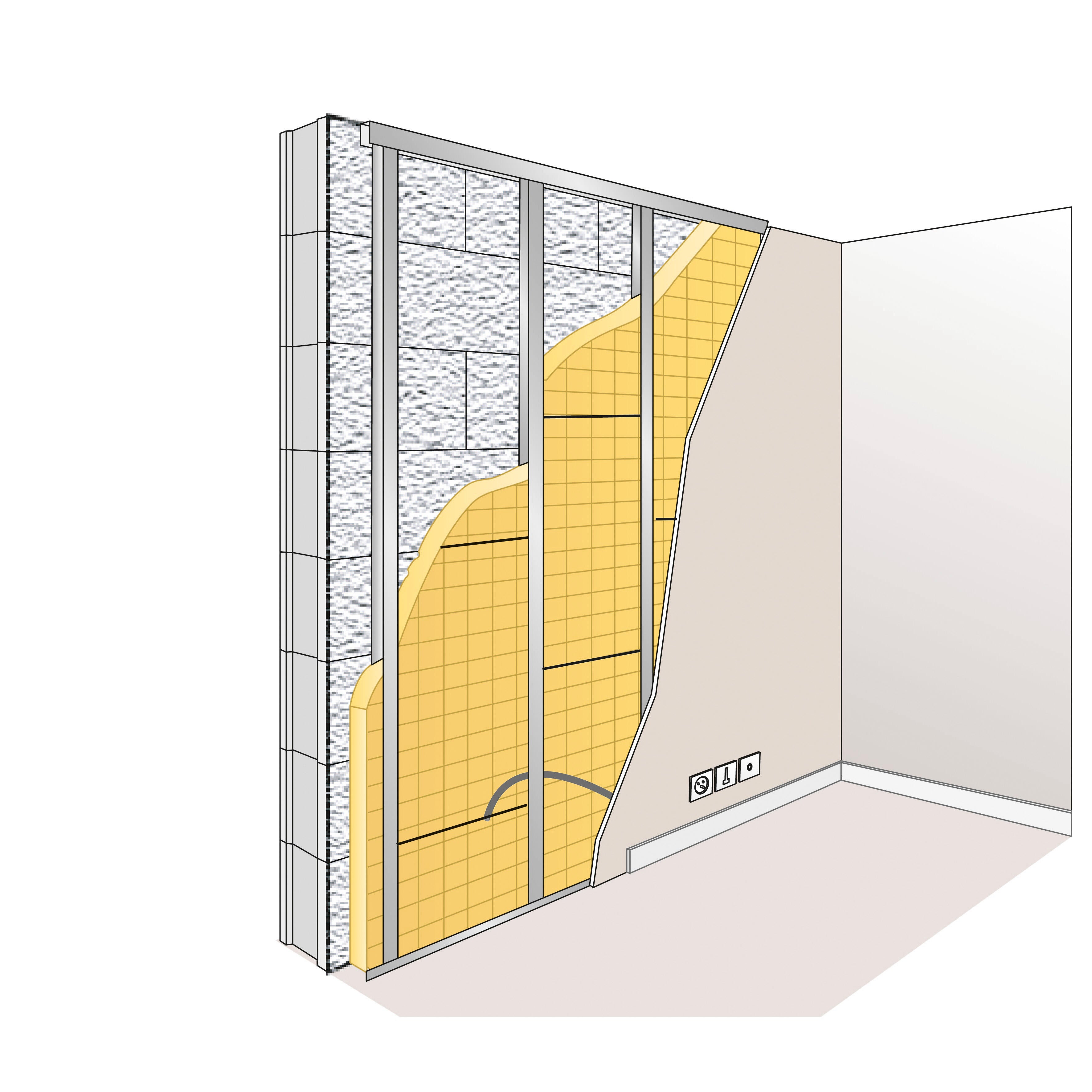 Lot 12 panneaux laine de verre cloison ISOVER Pb38 kraft, Ep.75mm, 1.35x0.6m,R2 - 4