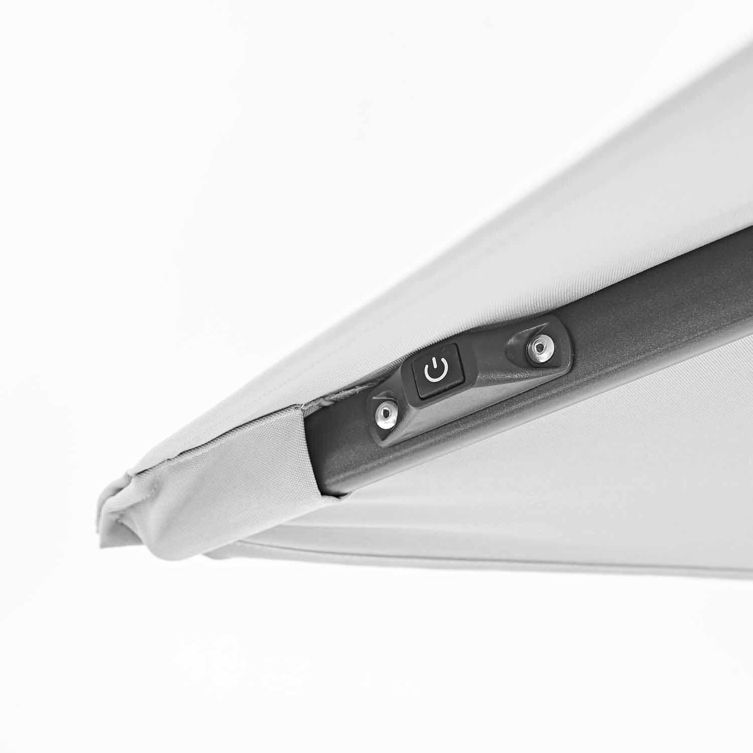 Parasol déporté carré blanc Sonora II NATERIAL L.288 x l.288 cm - 7