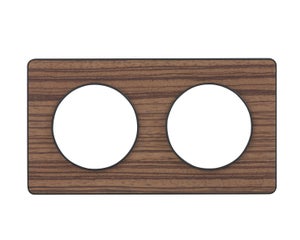 Plaque double Odace Touch, SCHNEIDER ELECTRIC, bois zebrano liseré anthracite