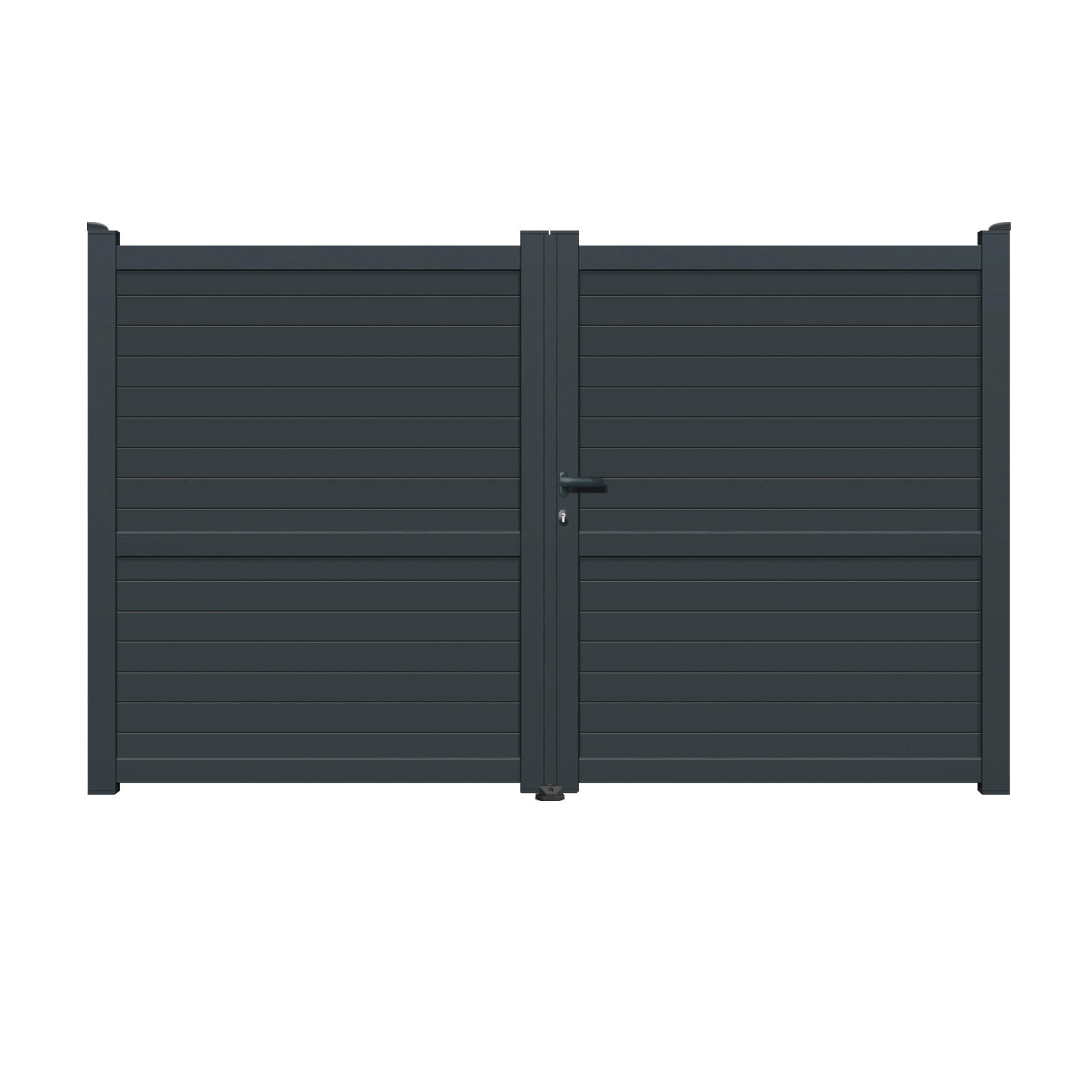 Portail battant aluminium Ponte gris anthracite GARDENGATE, l.300 x H.180.6 cm - 2