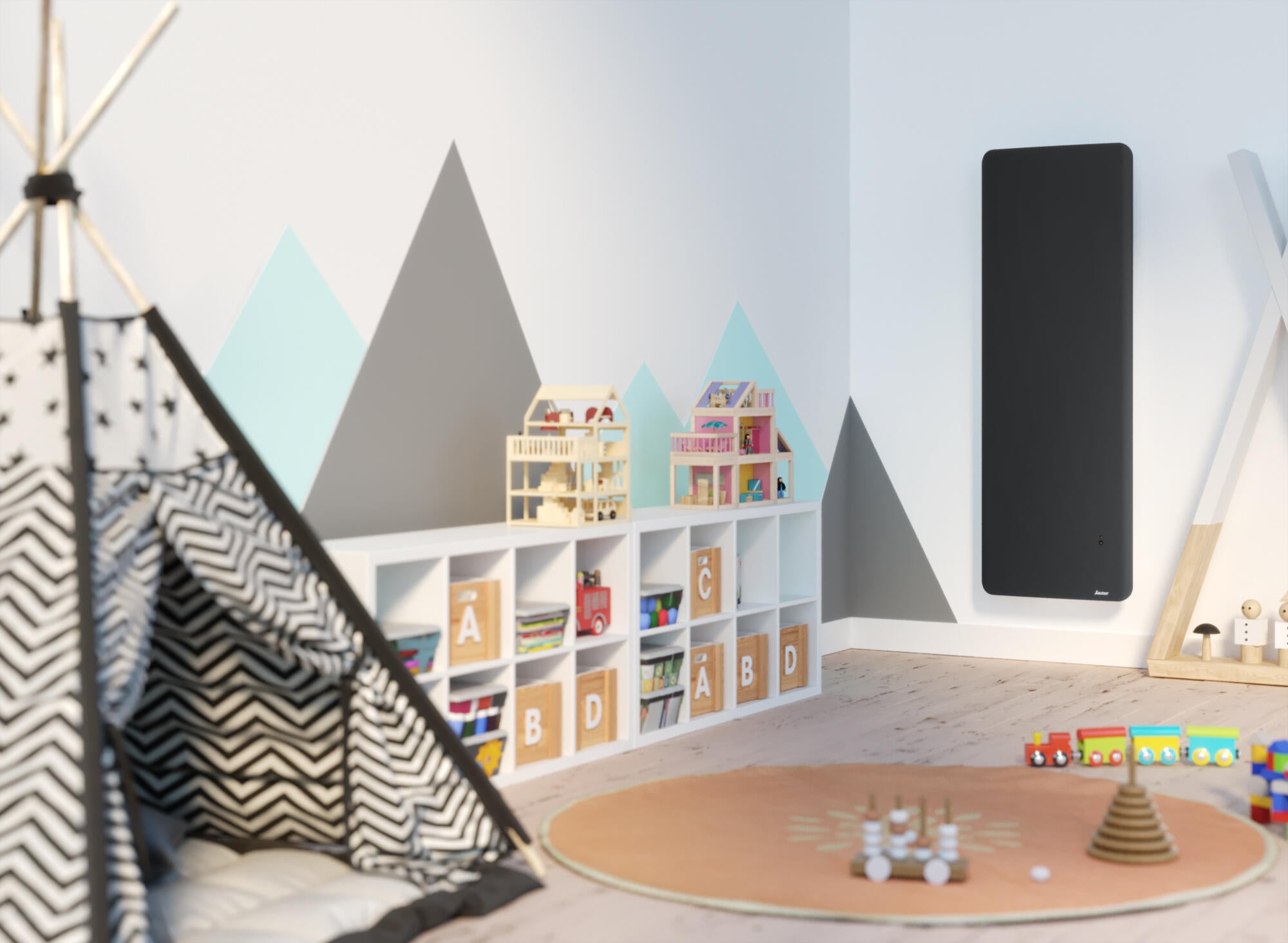 Radiateur électrique double système chauffant 1000W SAUTER Hekla vertical noir - 2