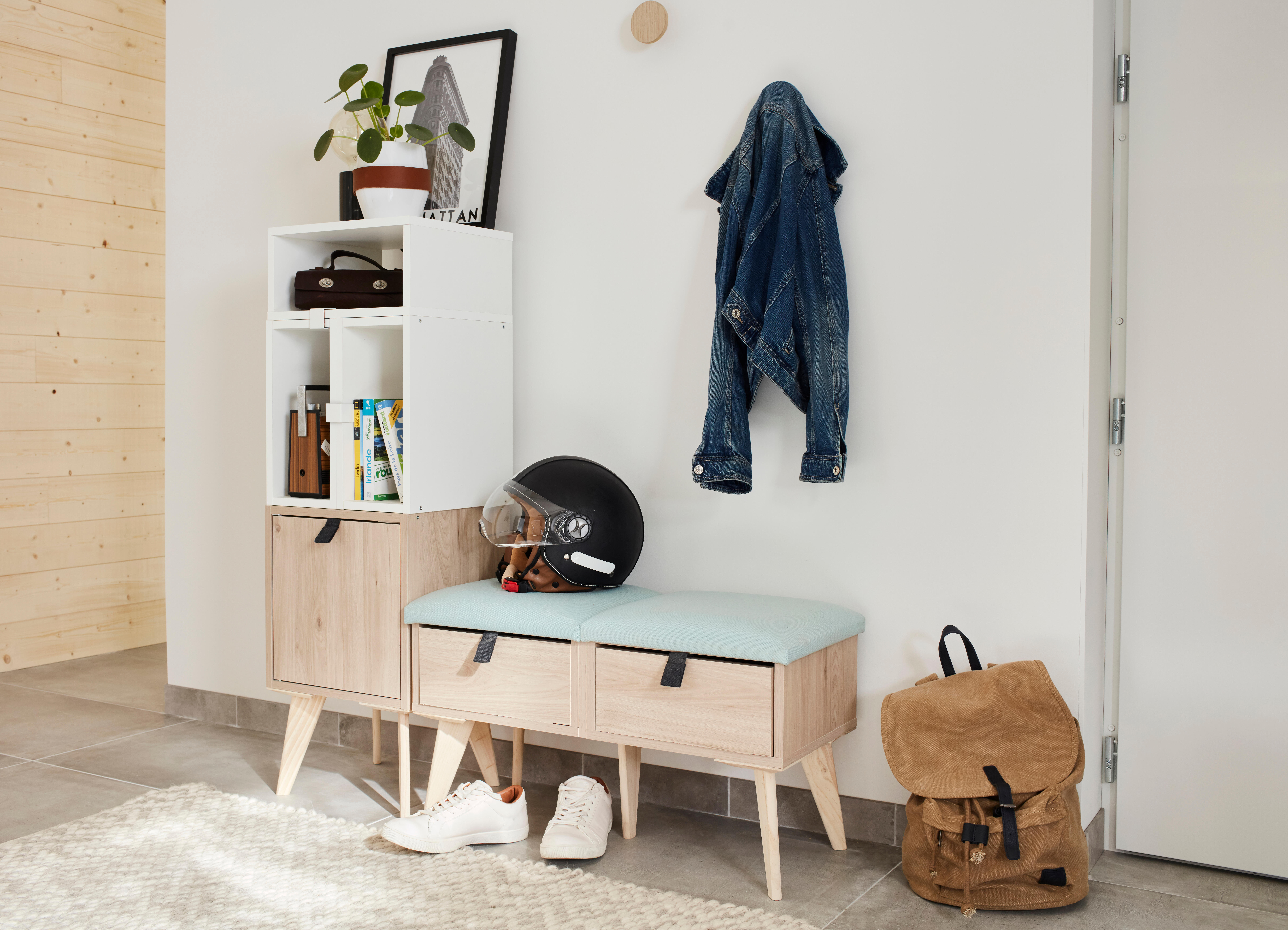 Pied central SPACEO Kub pin naturel H.21.6cm - 3