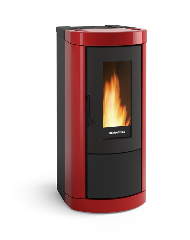 Poêle à granulés EXTRAFLAME Mietta bordeaux 8 kW
