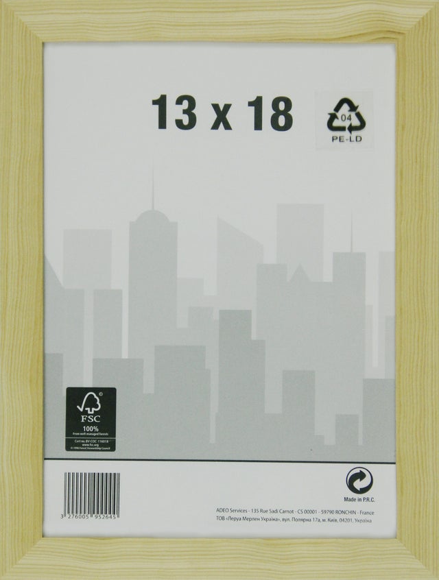 Cadre Brut, H.18 x l.13 cm, bois naturel