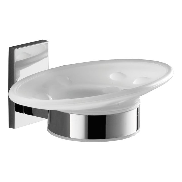 Portasapone in vetro satinato - serie Marble